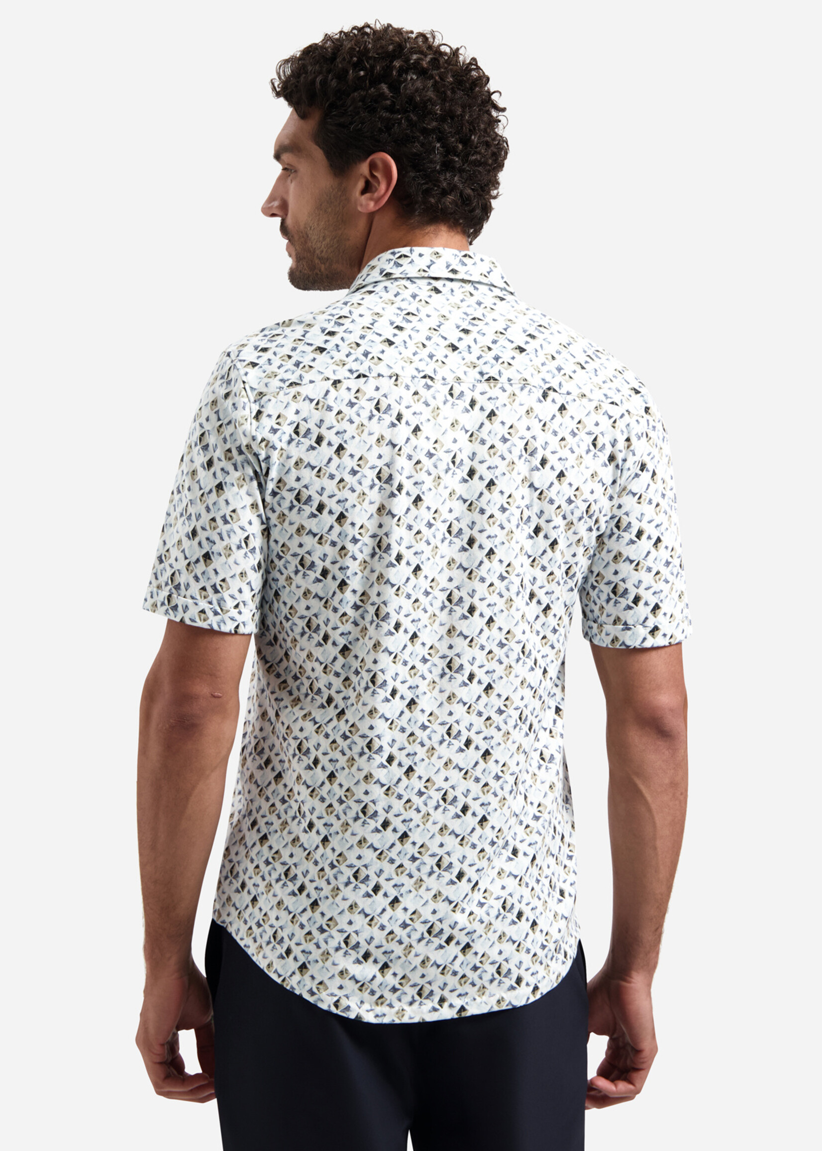 No Excess Overhemd Korte Mouw Jersey - Blue