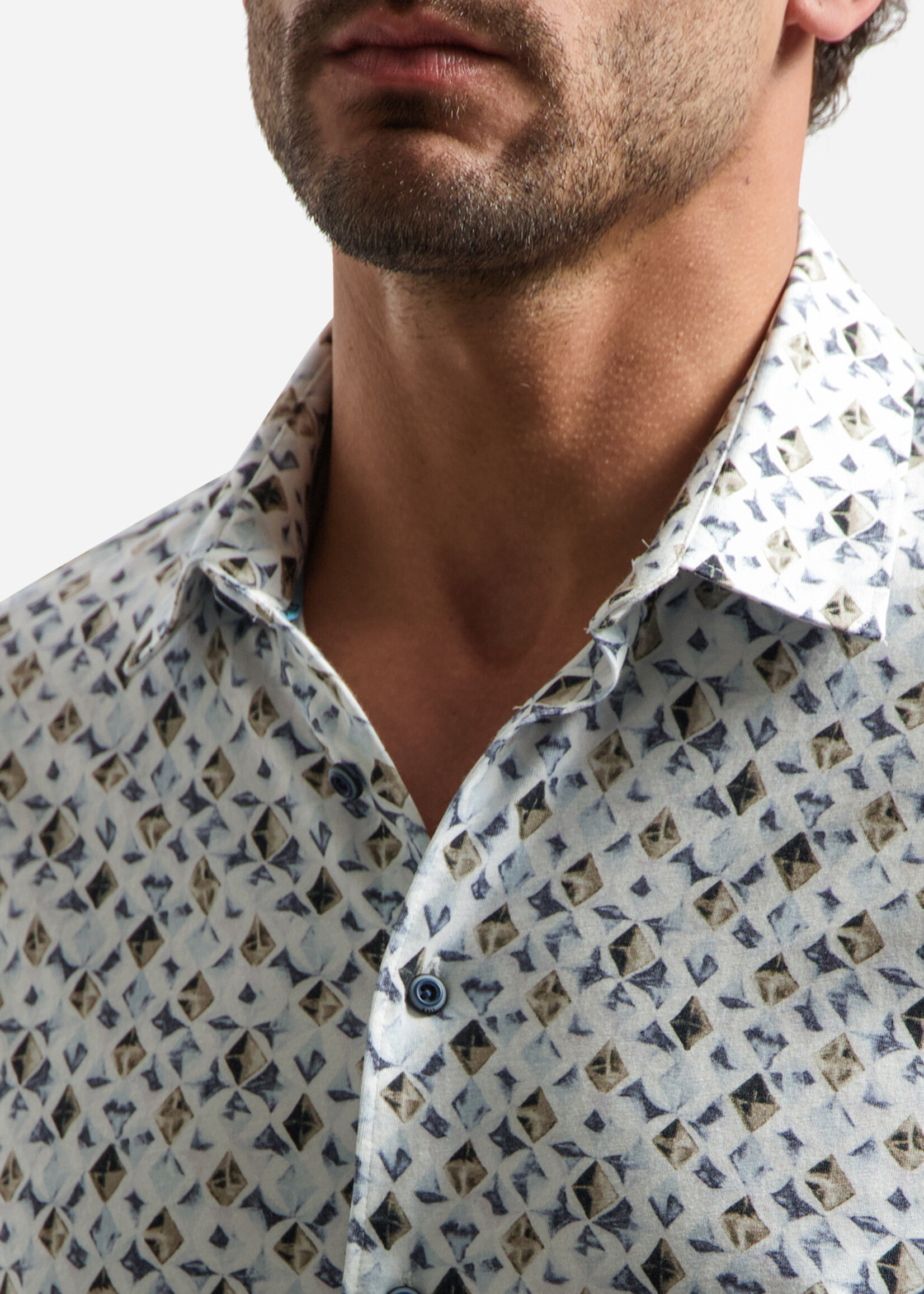 No Excess Overhemd Korte Mouw Jersey - Blue