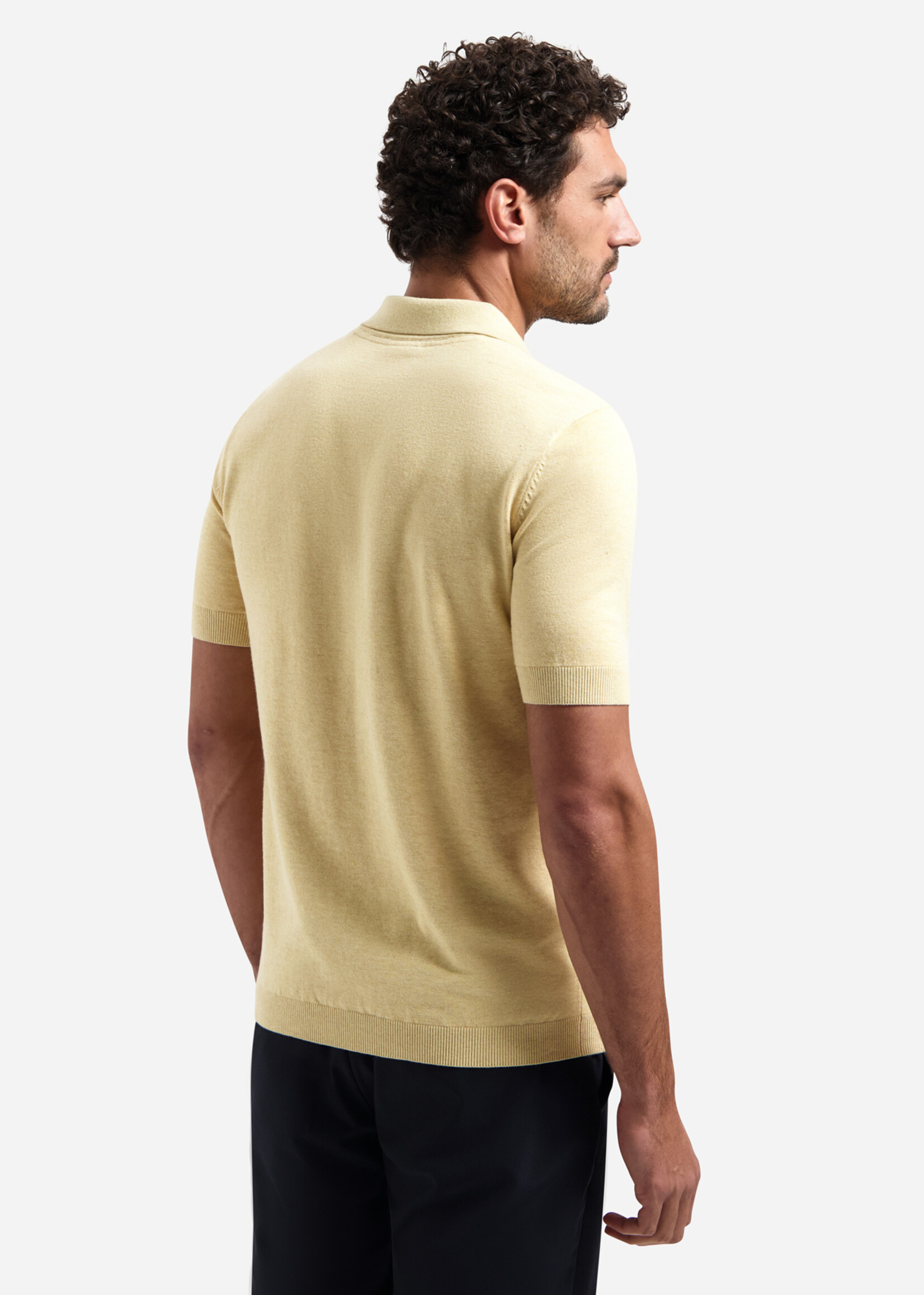 No Excess V-Polo Melange - Yellow