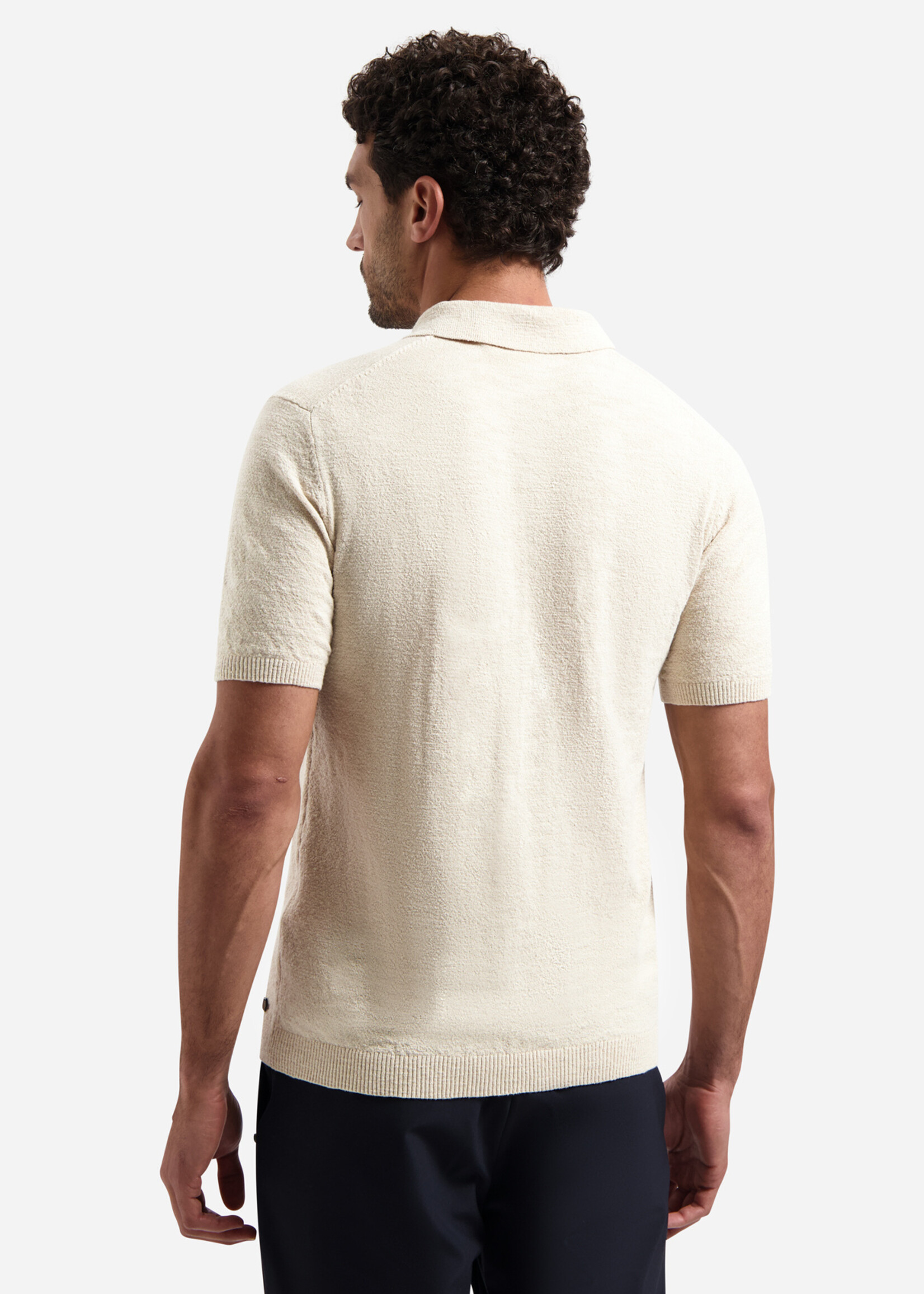No Excess Polo Zip Frote - Desert