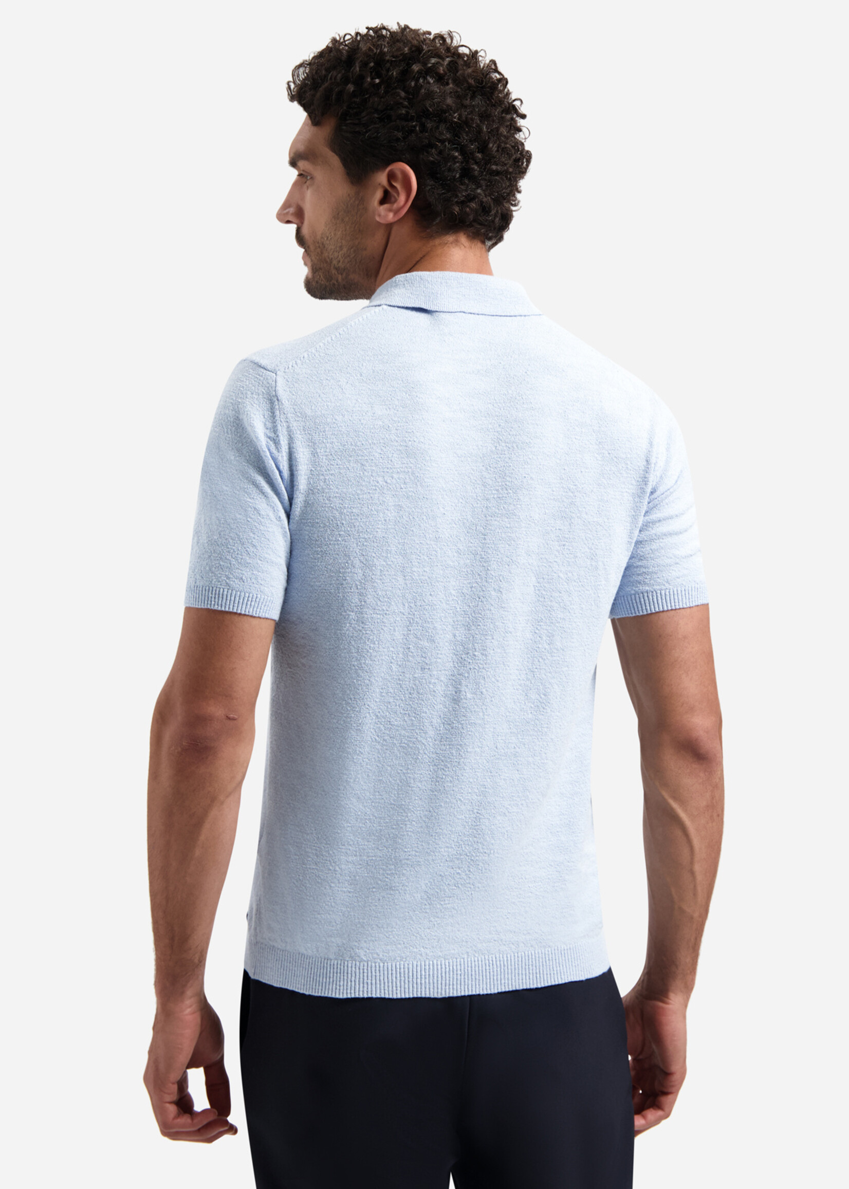 No Excess Polo Zip Frote - Blue