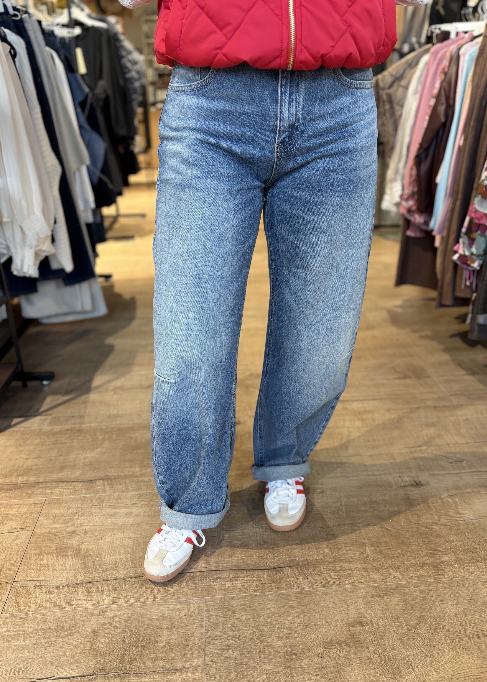 Jeans Barrel Lang Stretch - Denim