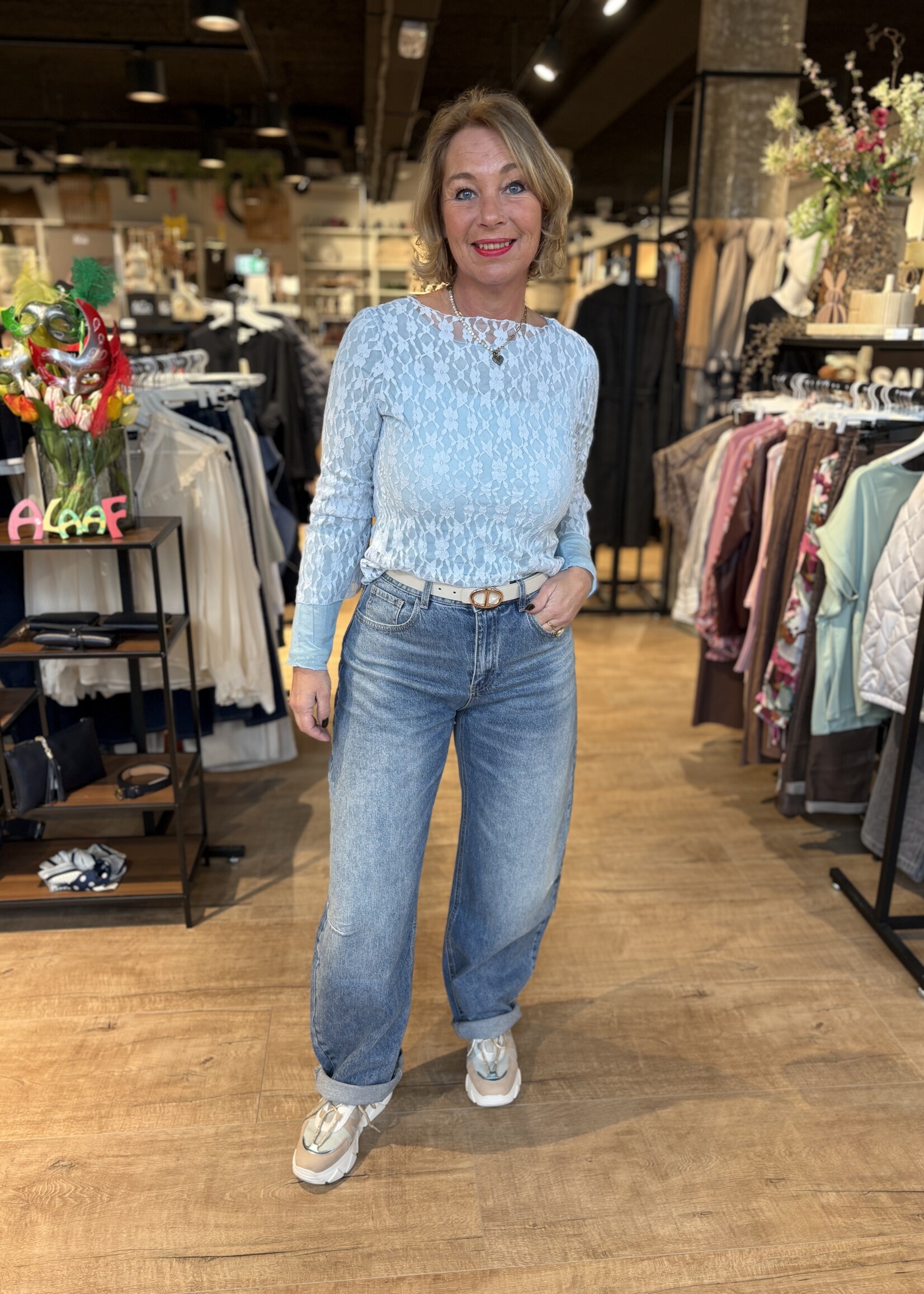 Jeans Barrel Lang Stretch - Denim