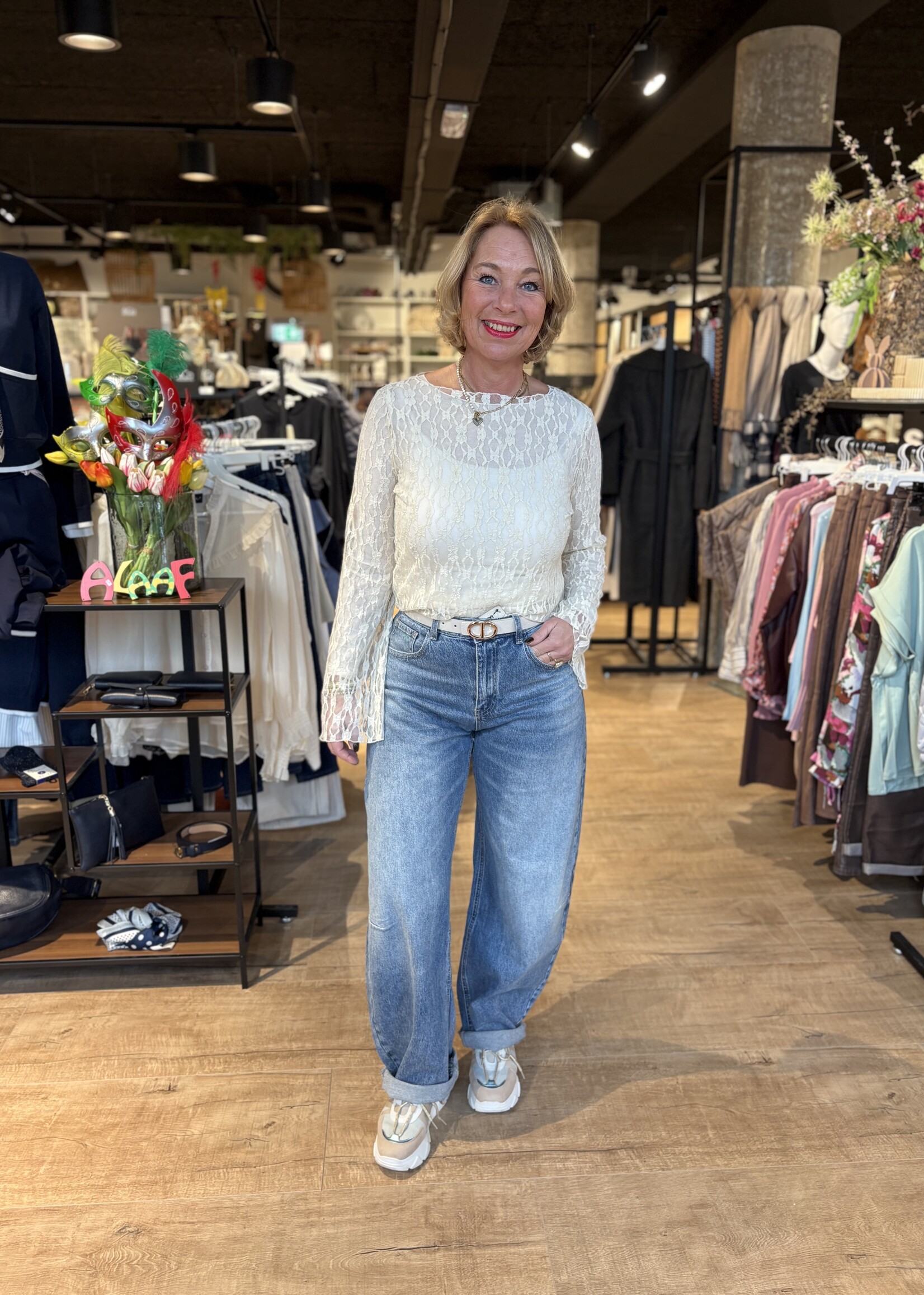 Jeans Barrel Lang Stretch - Denim