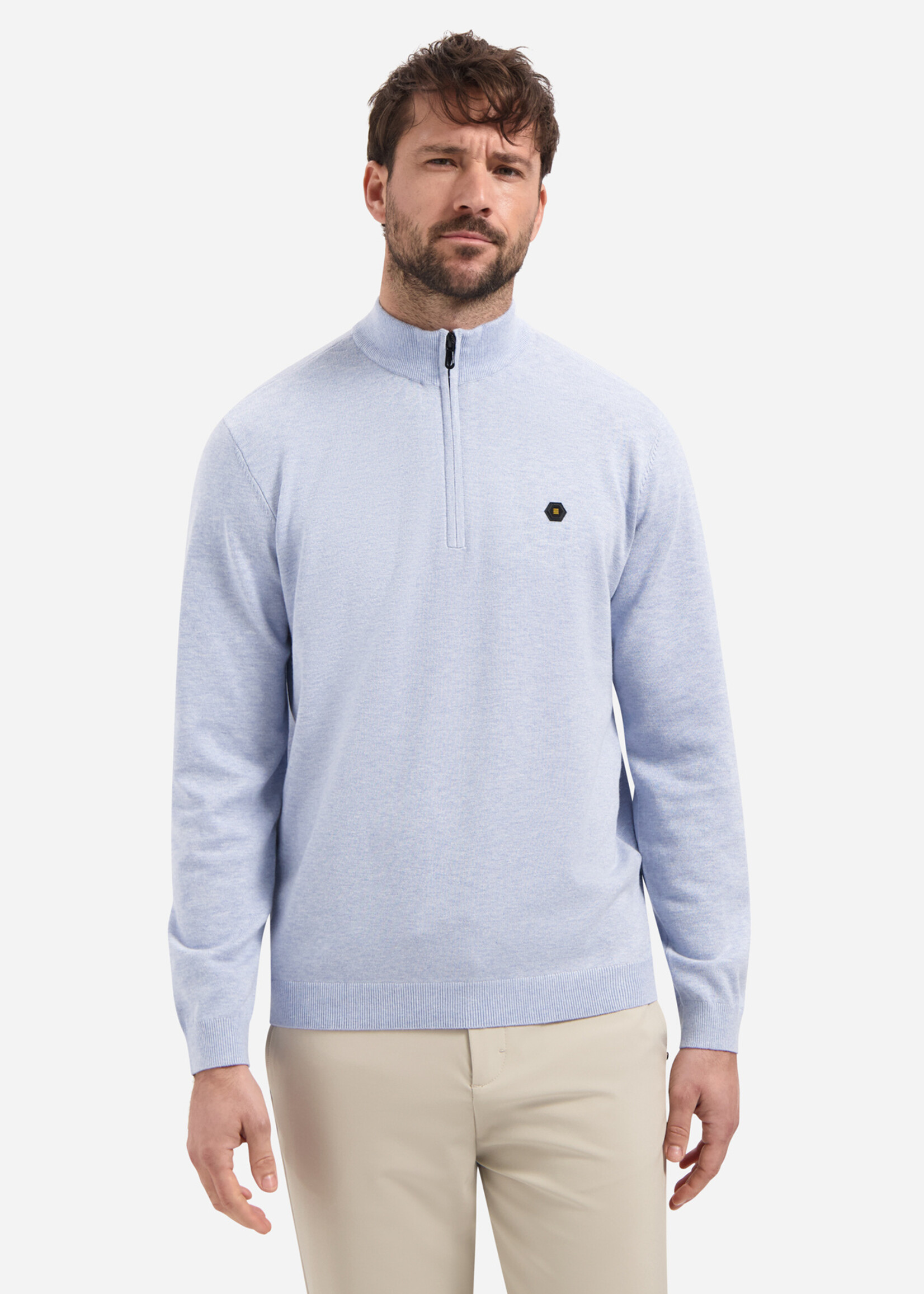 No Excess Pullover Stand Up Collar - Blue