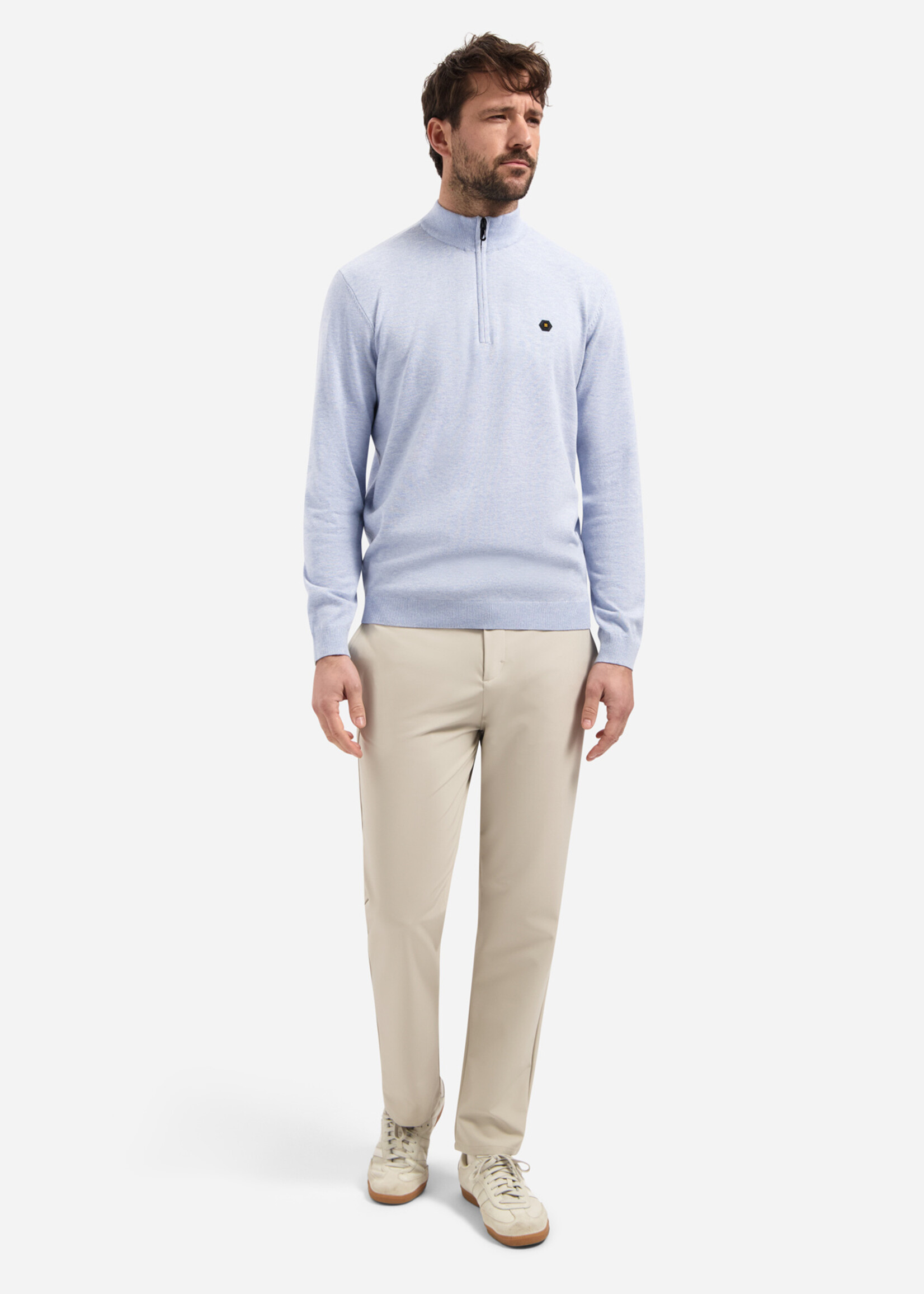 No Excess Pullover Stand Up Collar - Blue