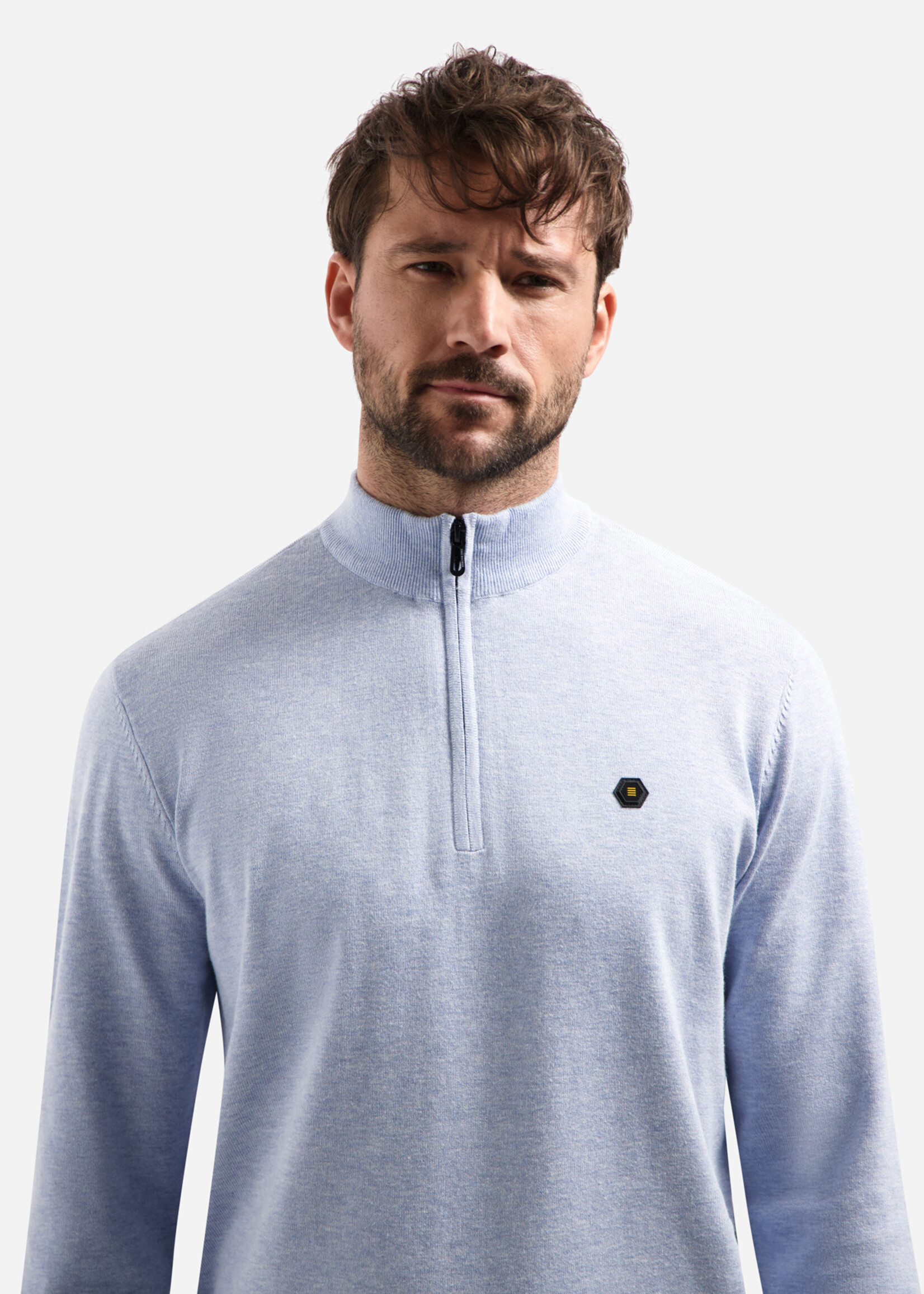 No Excess Pullover Stand Up Collar - Blue