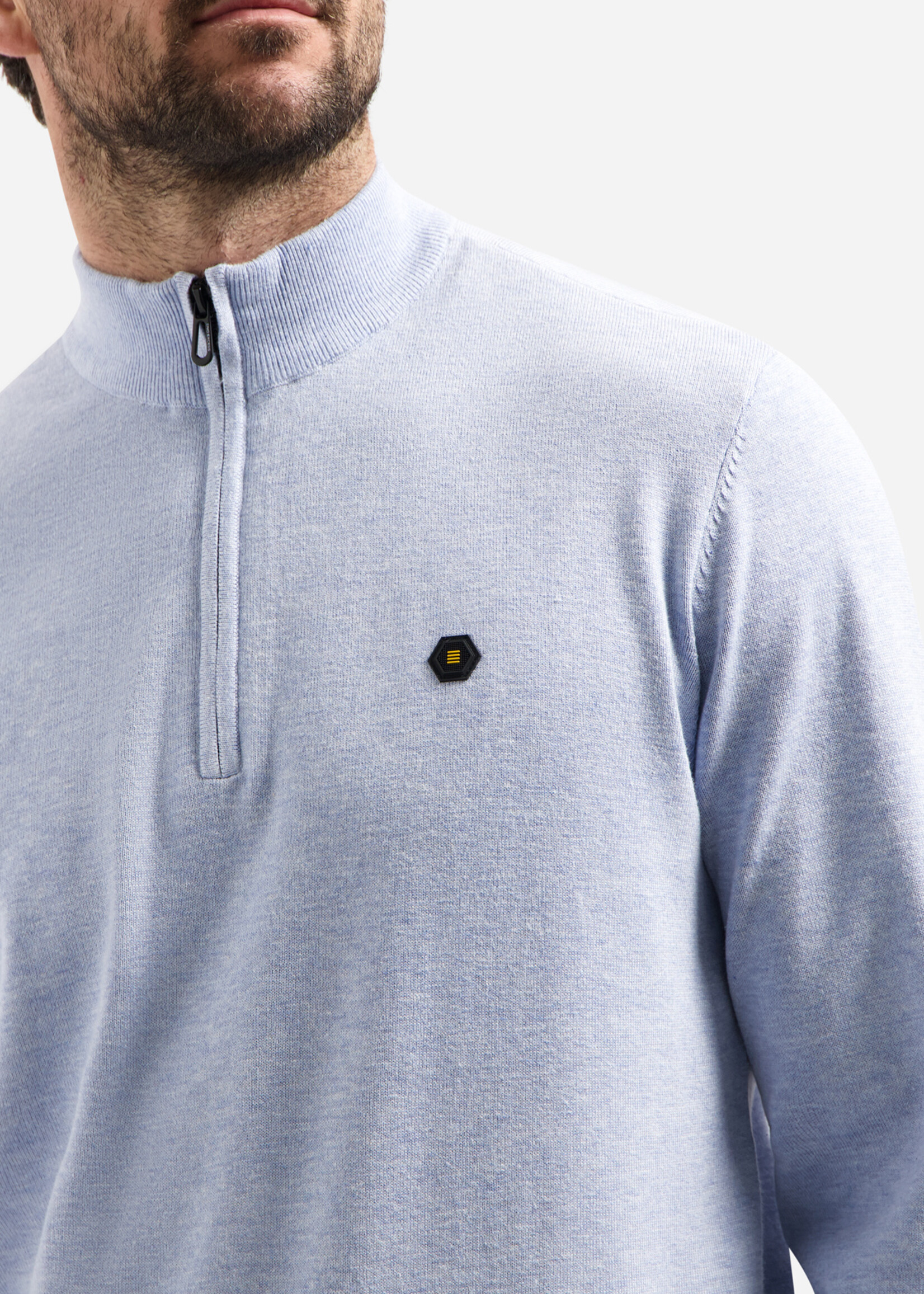 No Excess Pullover Stand Up Collar - Blue