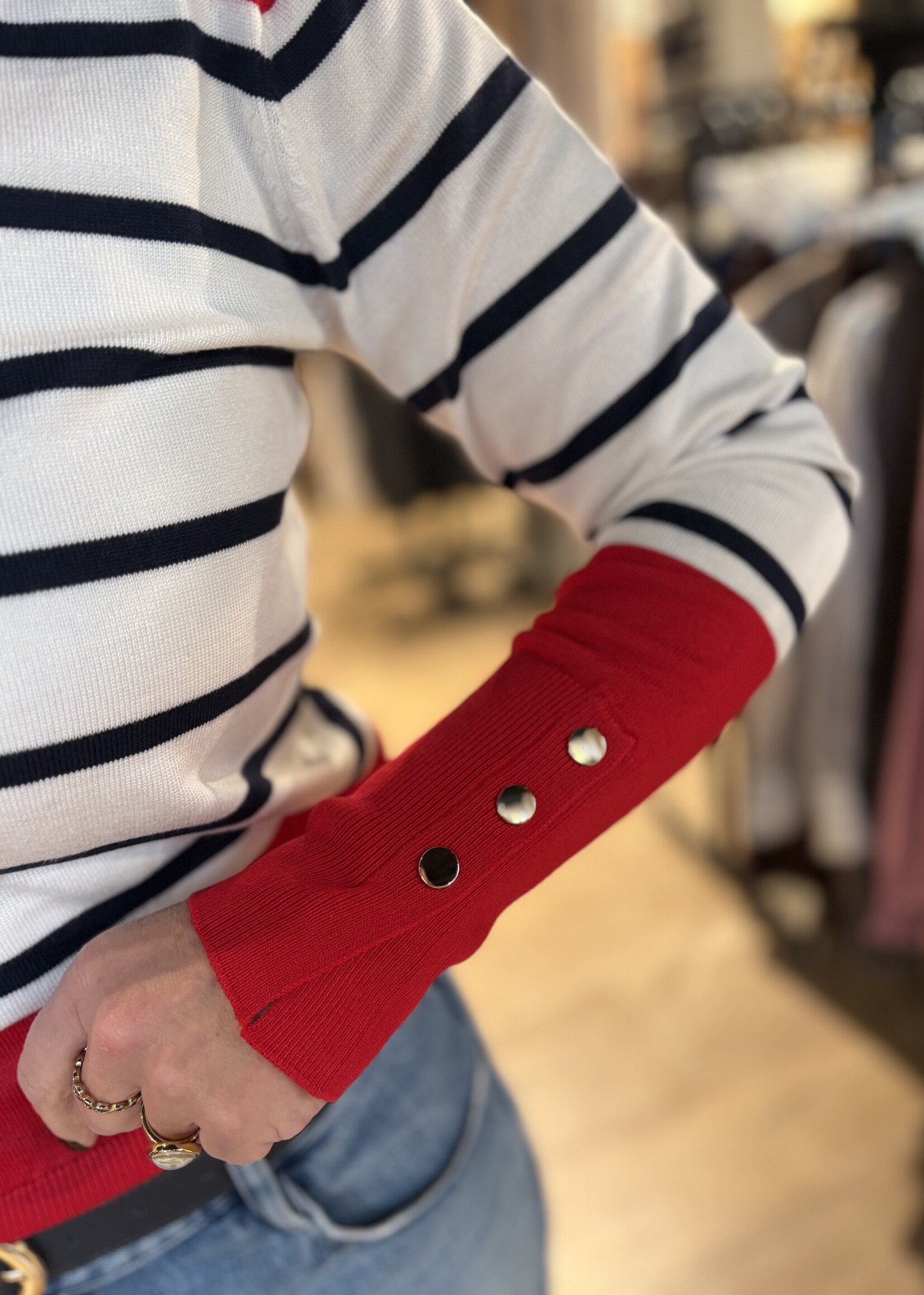 Freequent Trui Katie Plain Flat - Red Offwhite