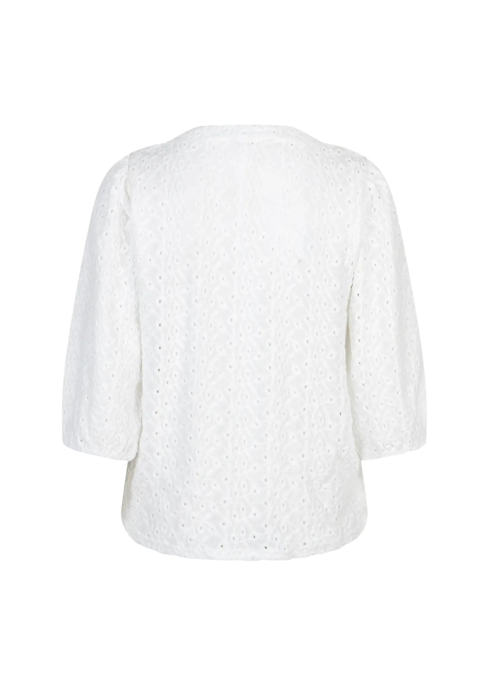 Red Button Blouse Ajour - Offwhite