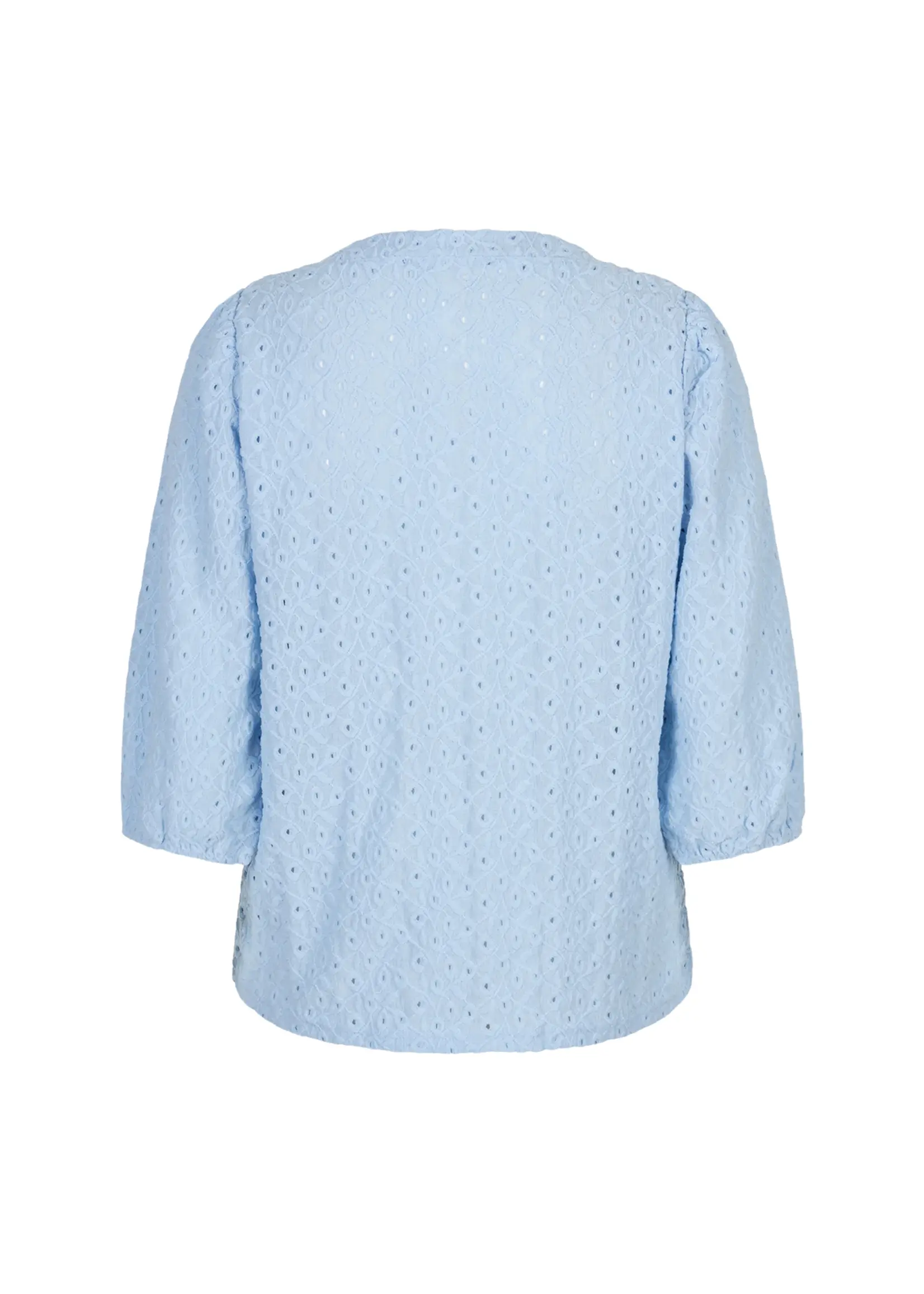 Red Button Blouse Ajour - Lightblue