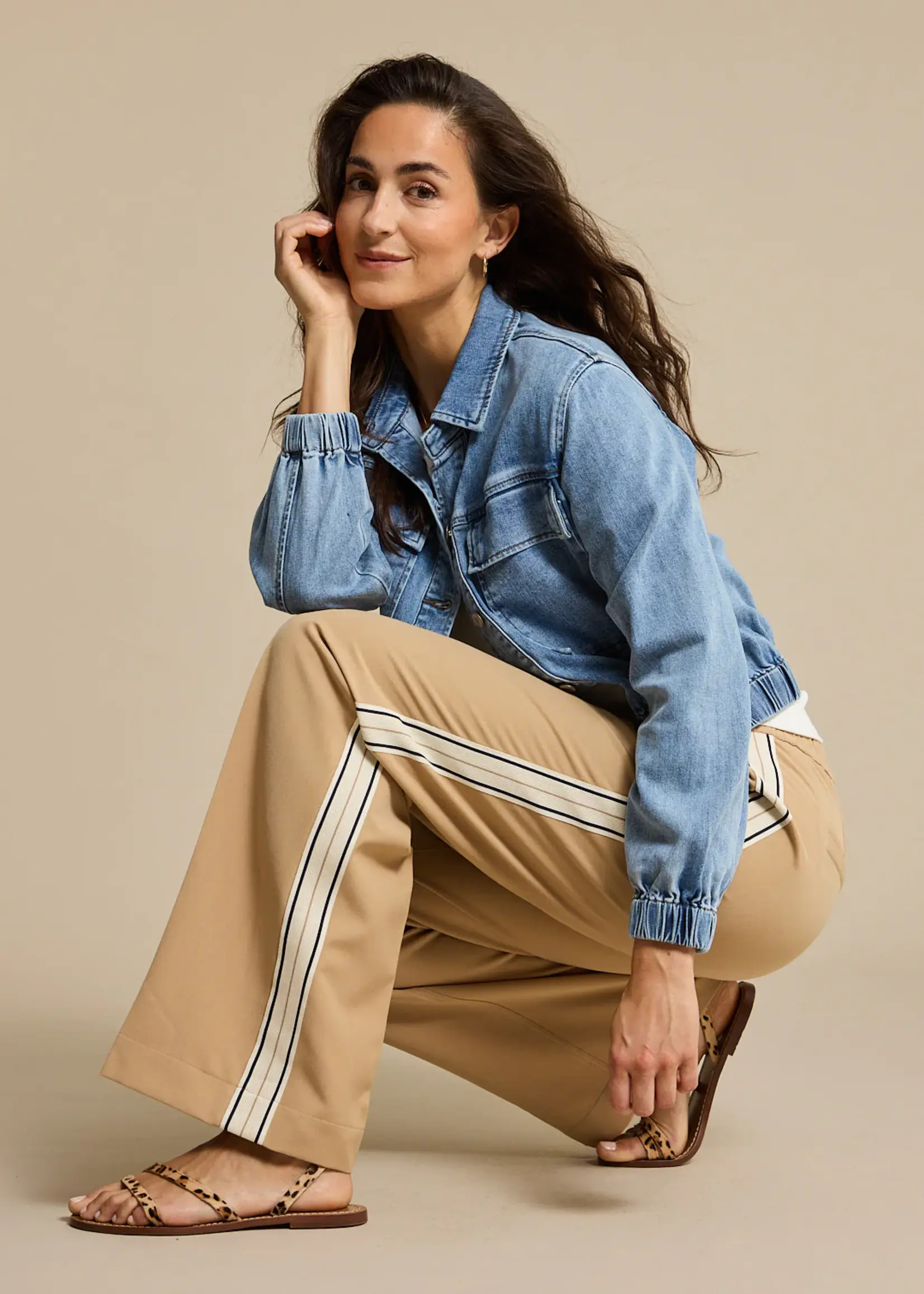 Red Button Jacket Juno Denim - Lightstone