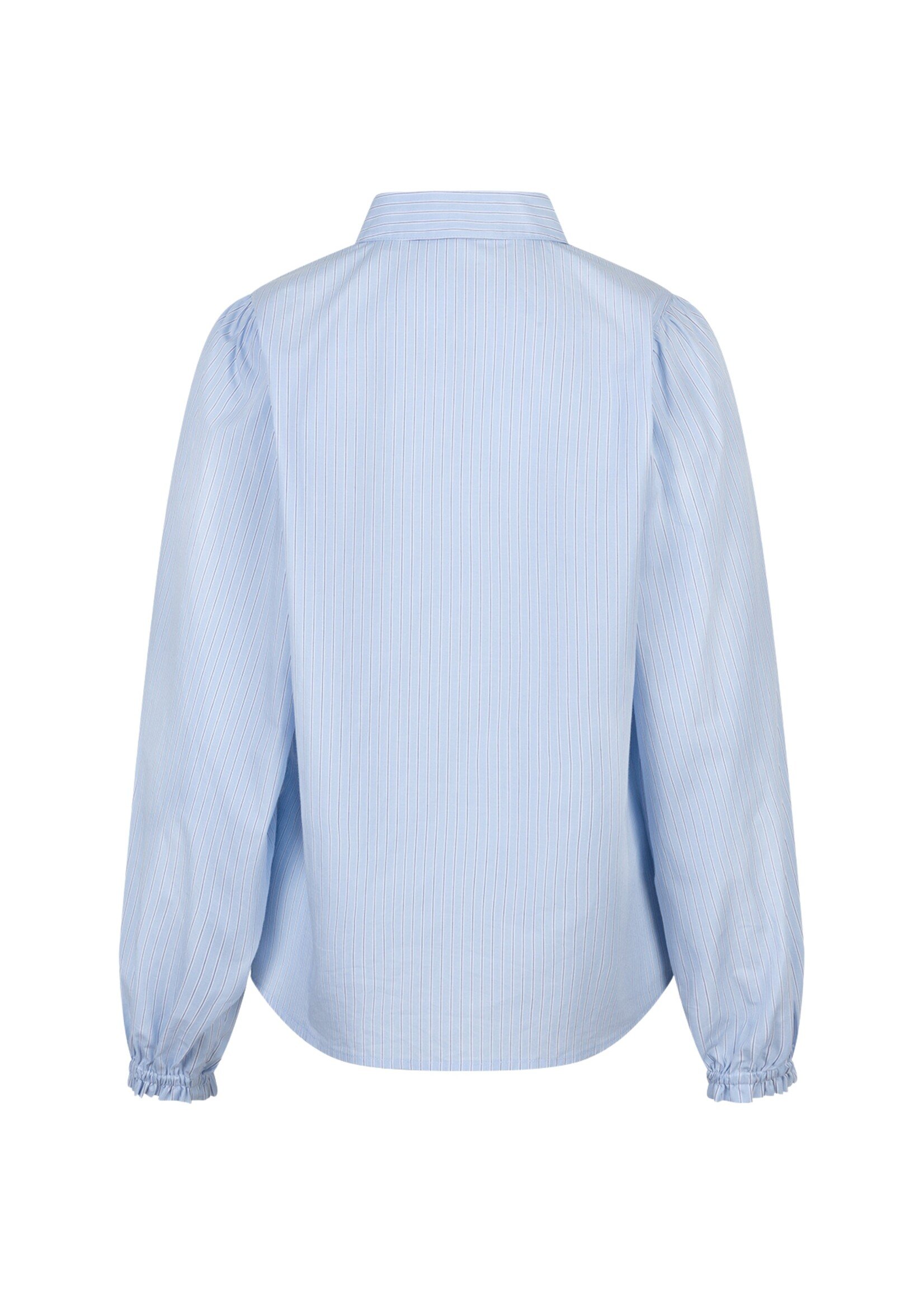 Red Button Blouse Victoria Stripe - Lightblue