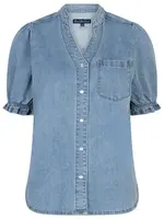 Red Button Blouse Victoria Denim - Lightblue