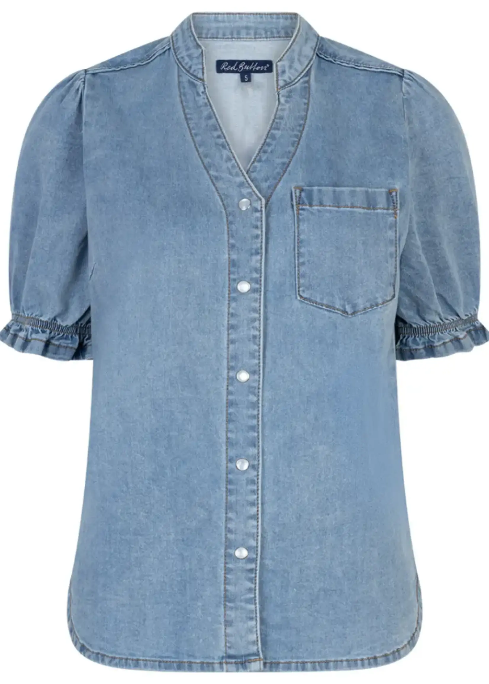 Red Button Blouse Victoria Denim - Lightblue