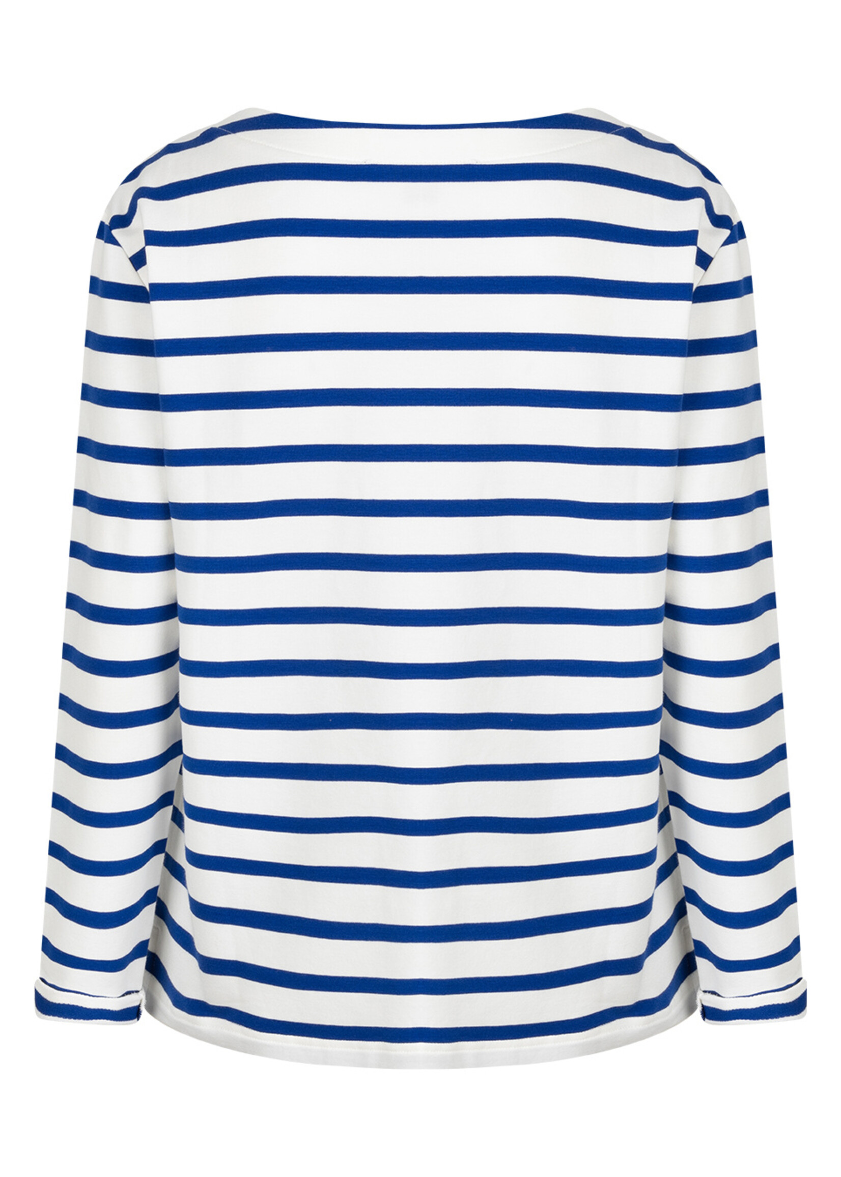 Red Button Shirt Terry Stripe Logo - Cobalt