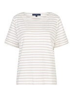 Red Button Shirt Terry Stripe Short Sleeve - Pebble
