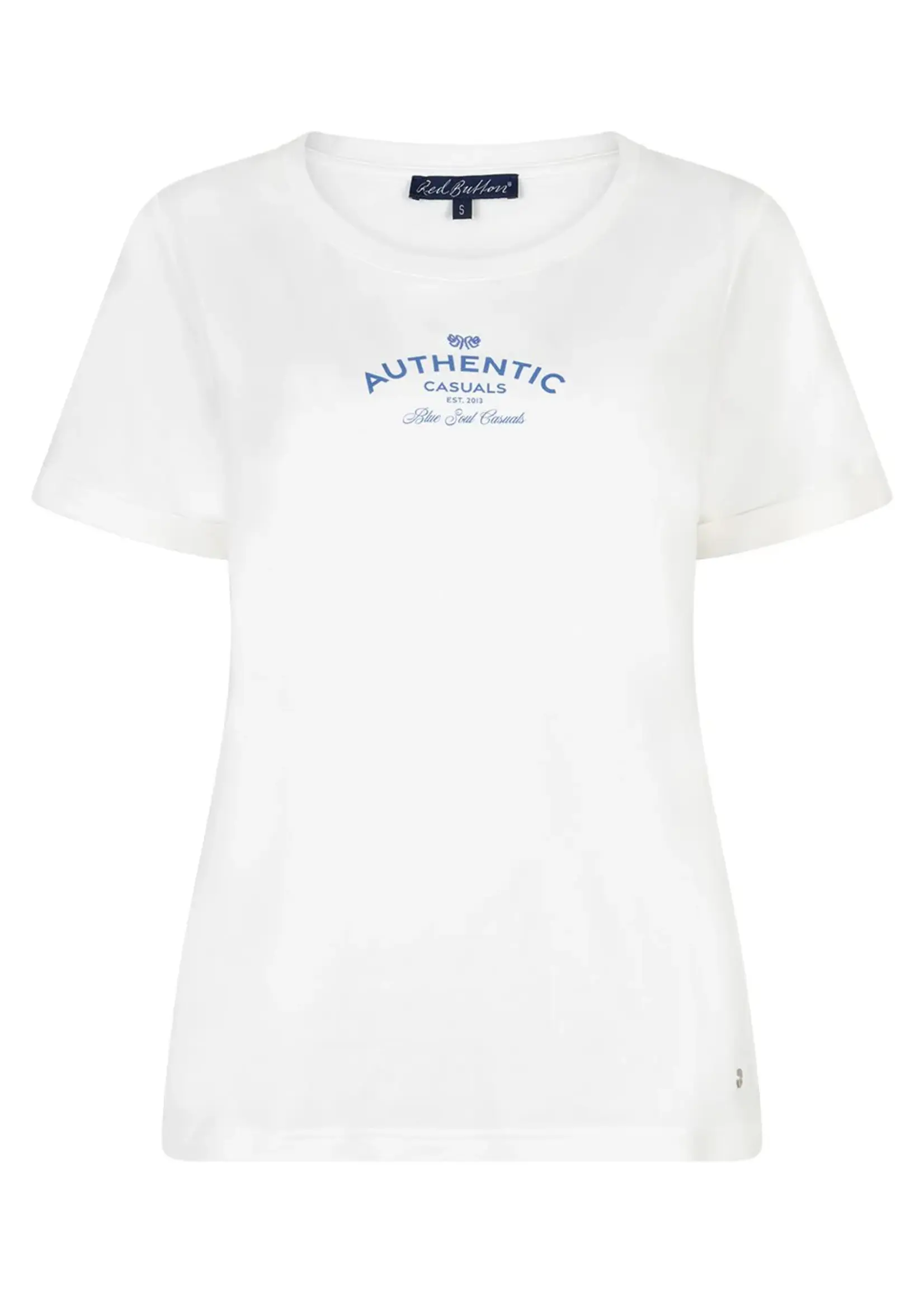 Red Button Shirt Temmy - Offwhite Jeansblue