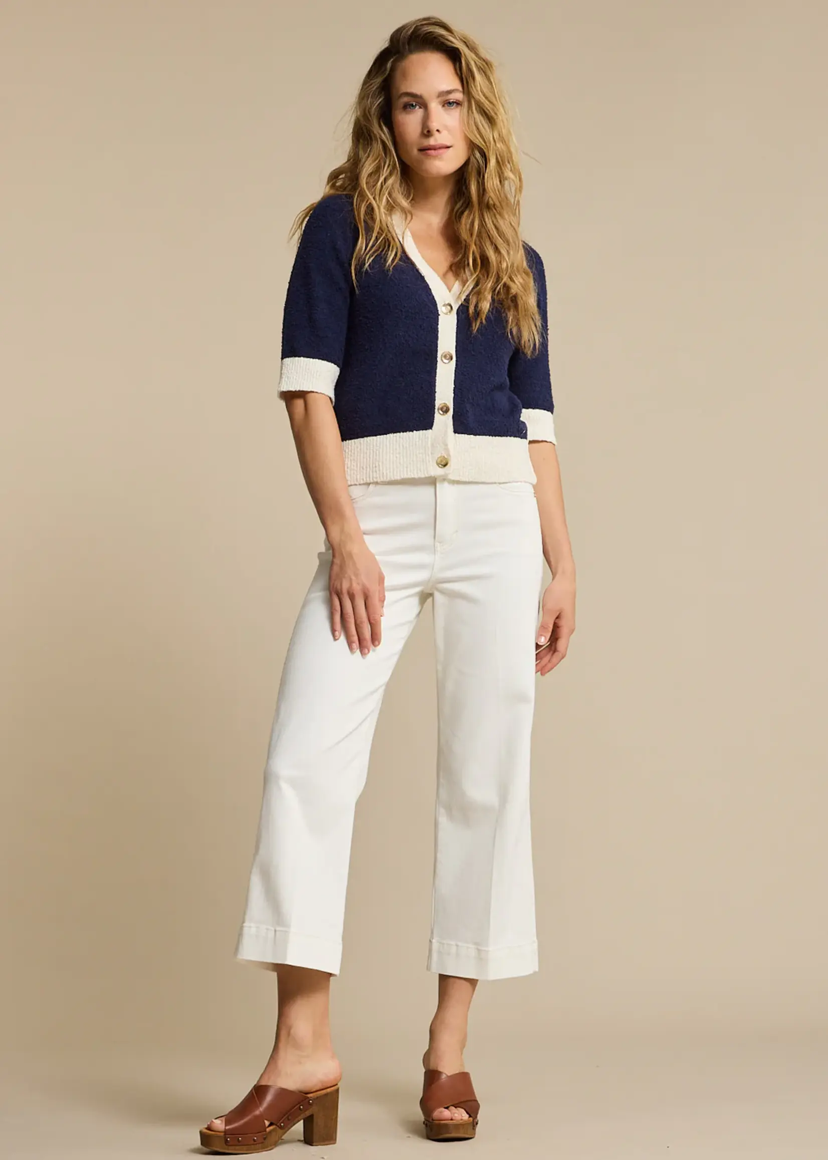 Red Button Broek Conny Stitching - Offwhite