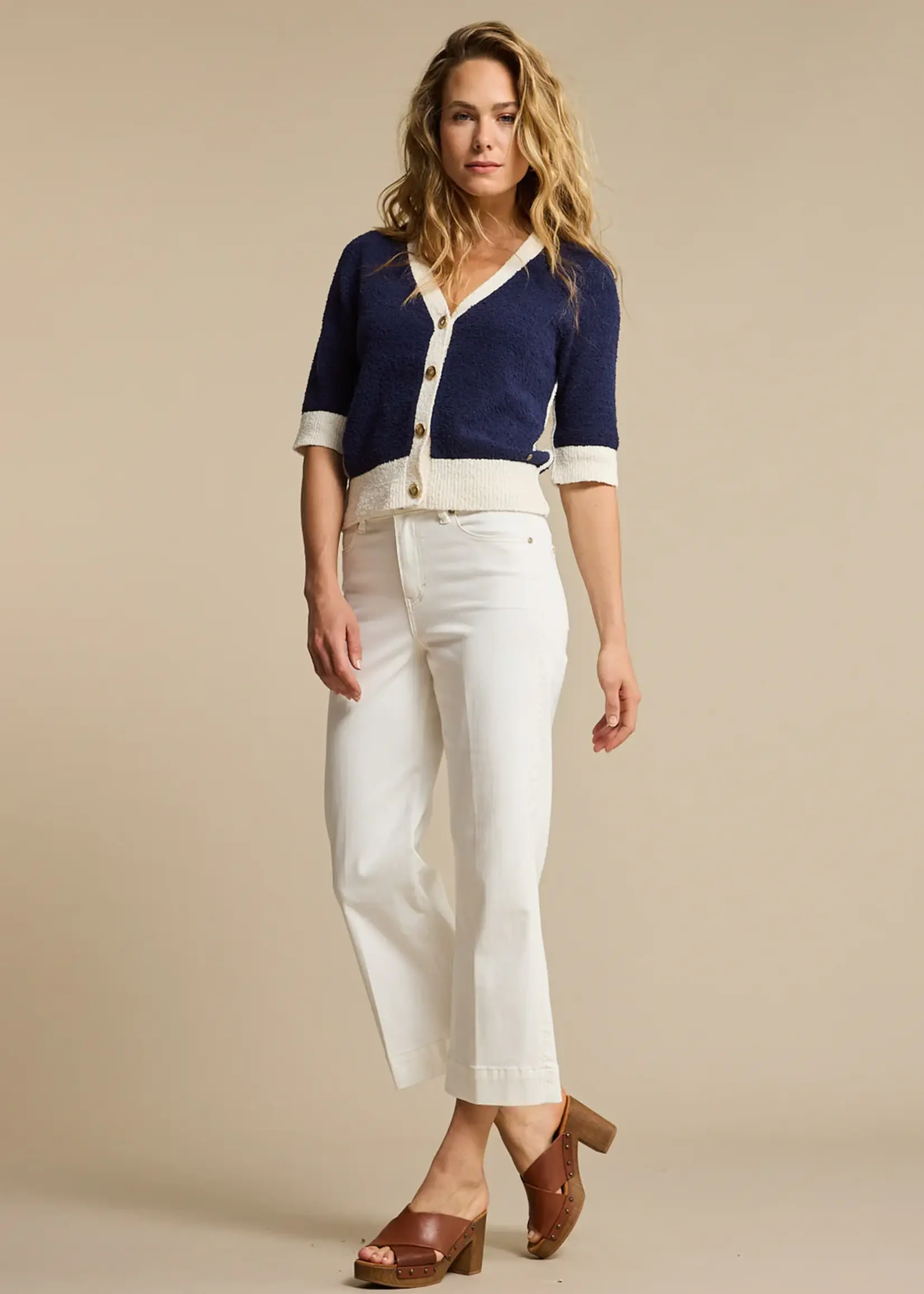 Red Button Broek Conny Stitching - Offwhite