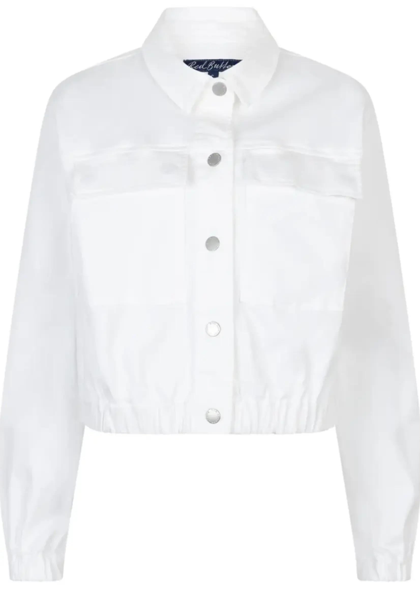 Red Button Jacket Juno Denim - White