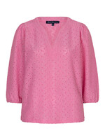 Red Button Blouse Ajour - Pink