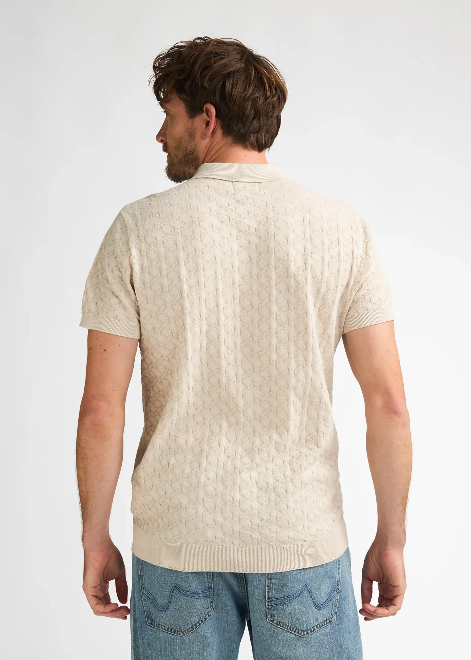 Petrol Industries Knitwear Polo Print - Sand