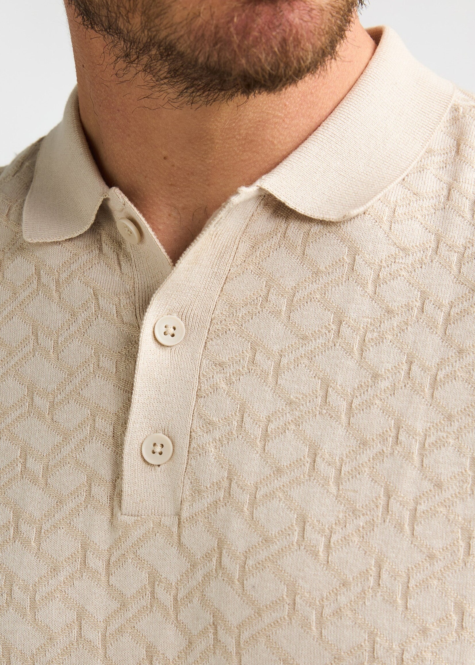 Petrol Industries Knitwear Polo Print - Sand