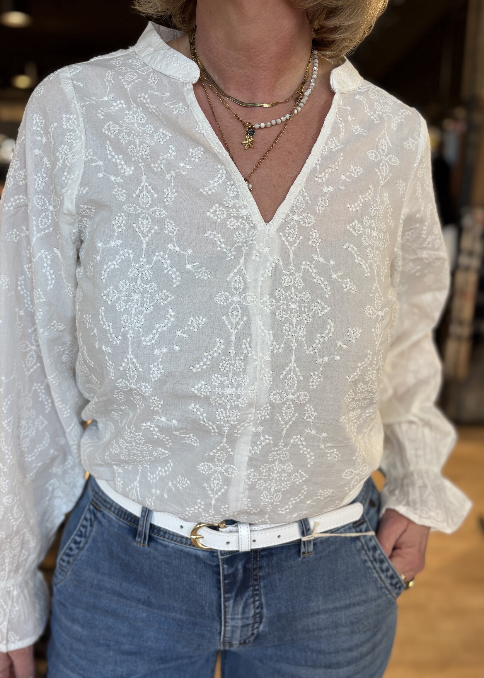 Soultouch Blouse Maan Emb. White