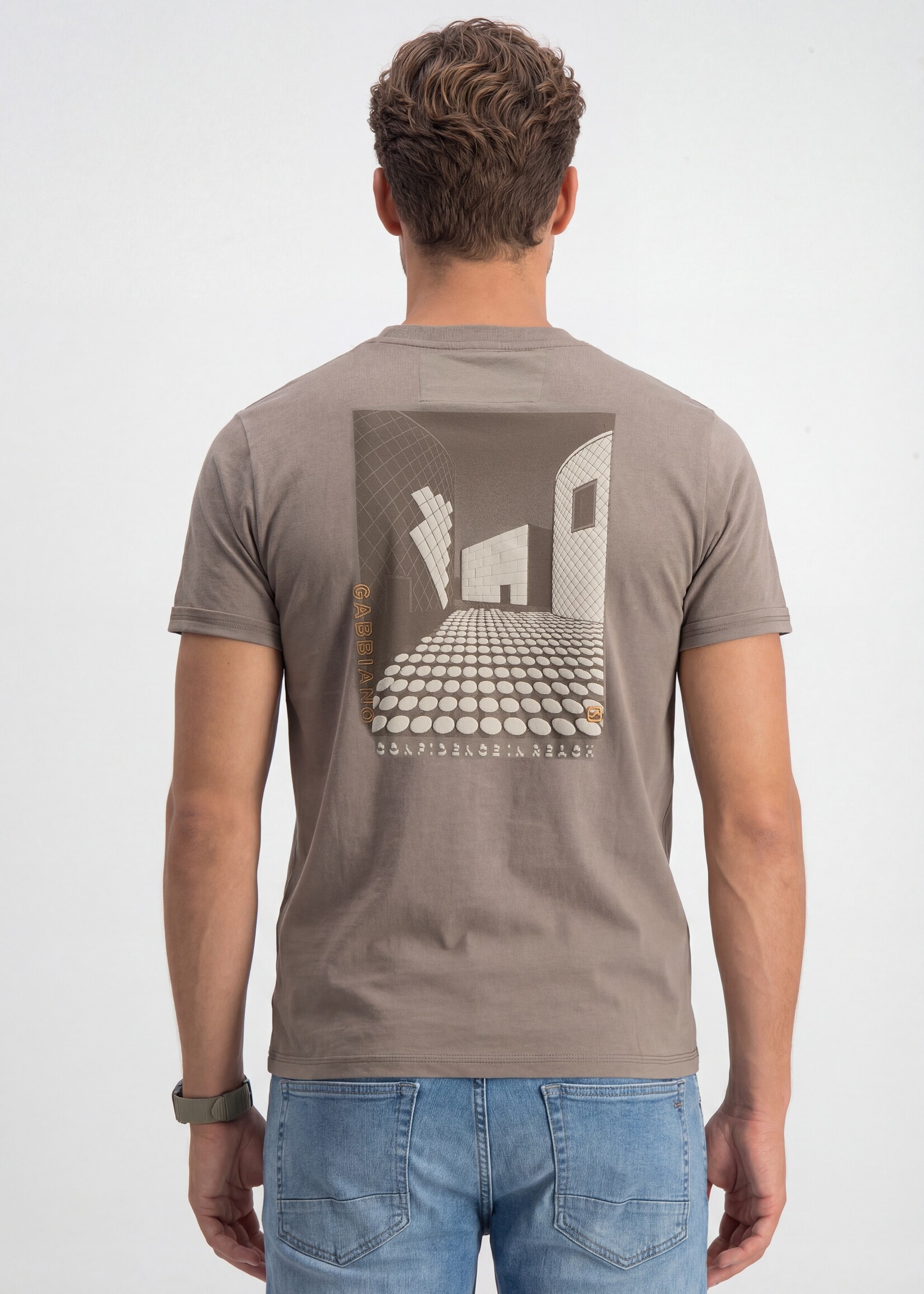 Gabbiano T-shirt Jersey Backprint - Wood Brown