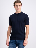 Gabbiano T-shirt Knitted Striped - Navy