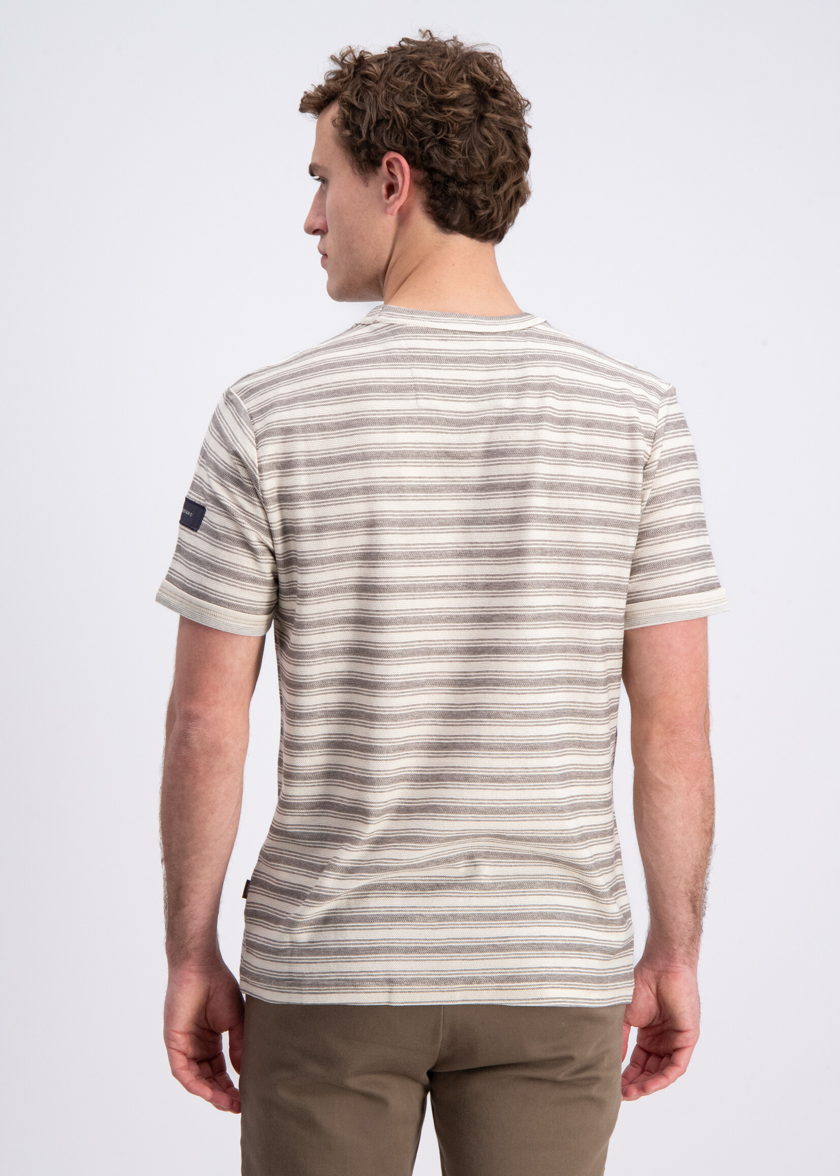 Gabbiano T-shirt Jacquard Jersey Stiped - Wood Brown