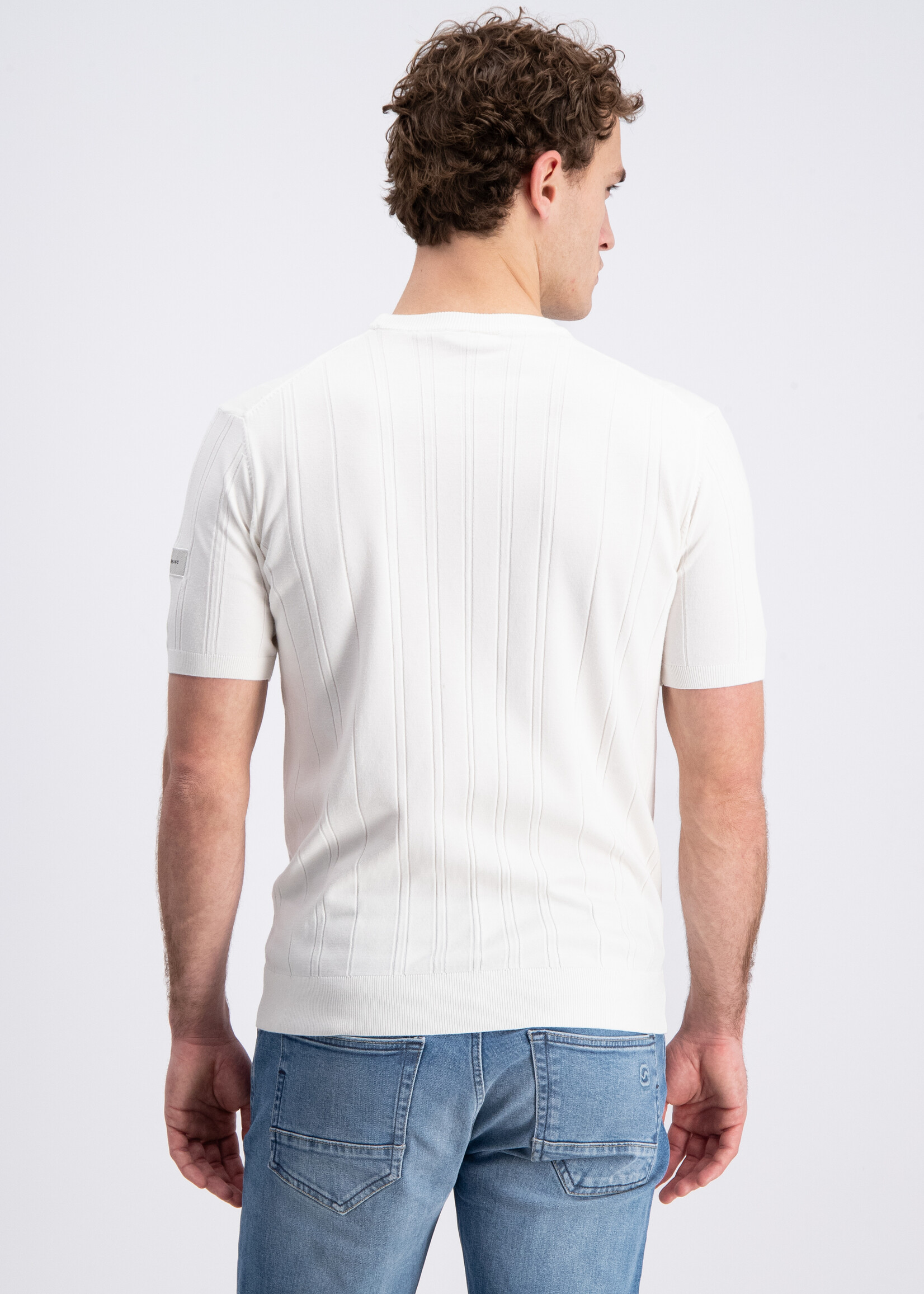 Gabbiano T-shirt Knitted Striped - Wit