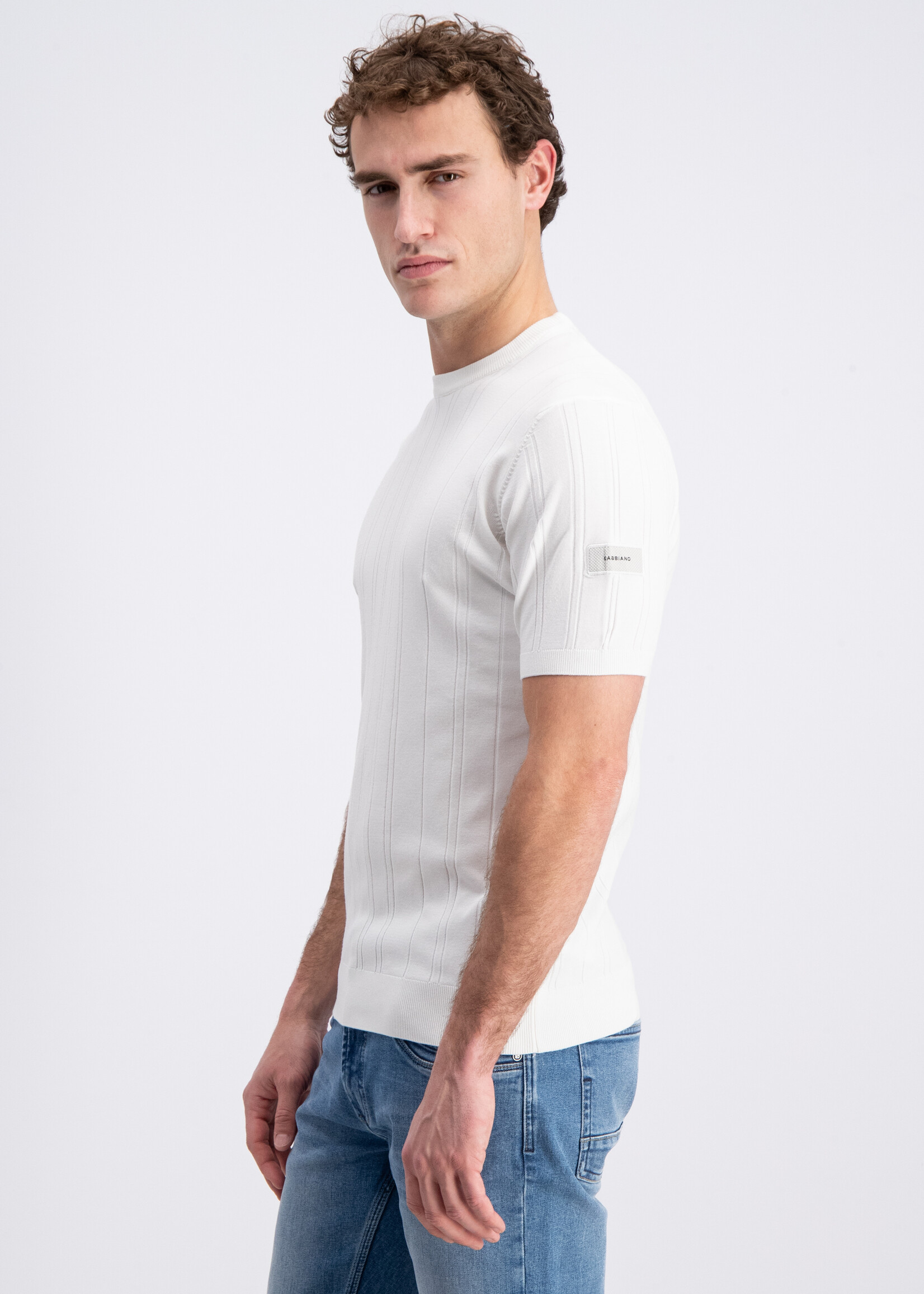 Gabbiano T-shirt Knitted Striped - Wit