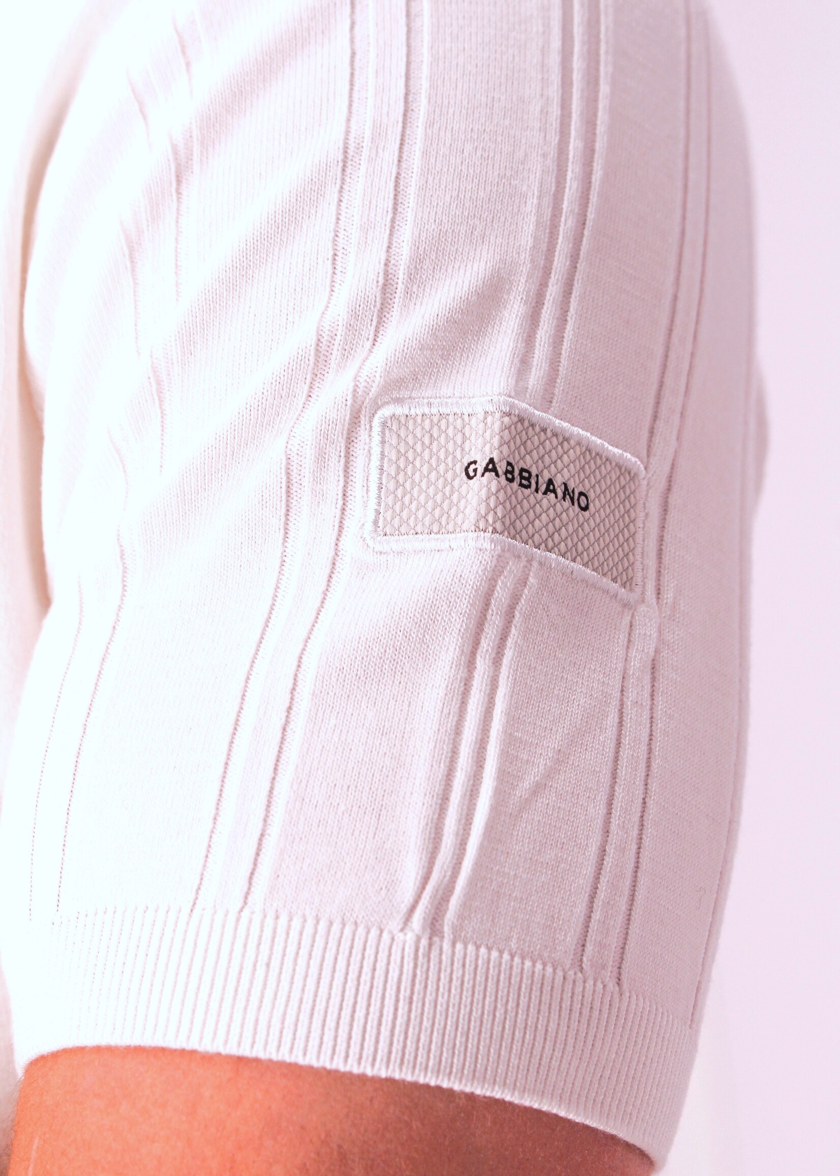 Gabbiano T-shirt Knitted Striped - Wit