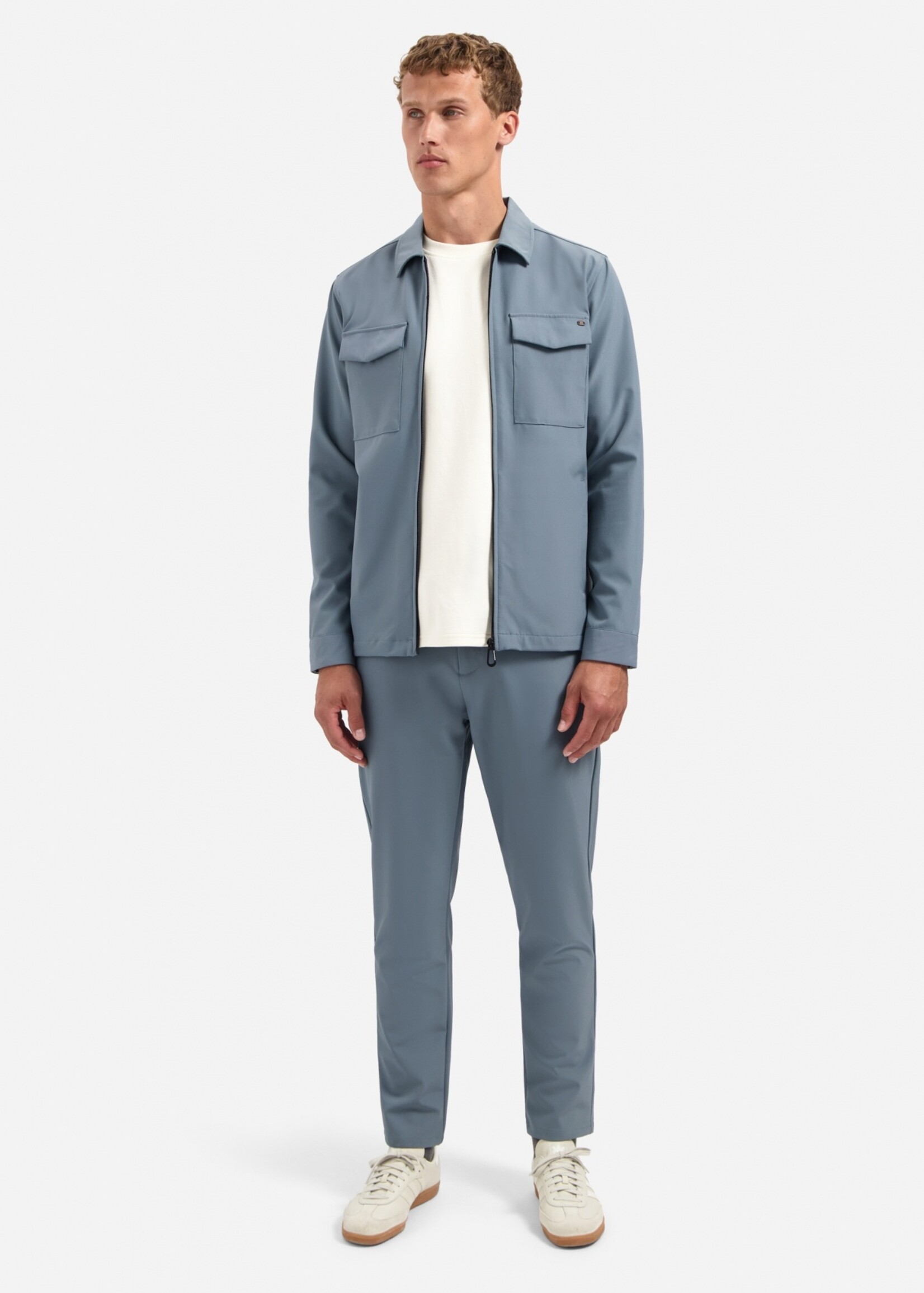 No Excess Overshirt Full Zipper Stretch Sedoc - Carbon Blue
