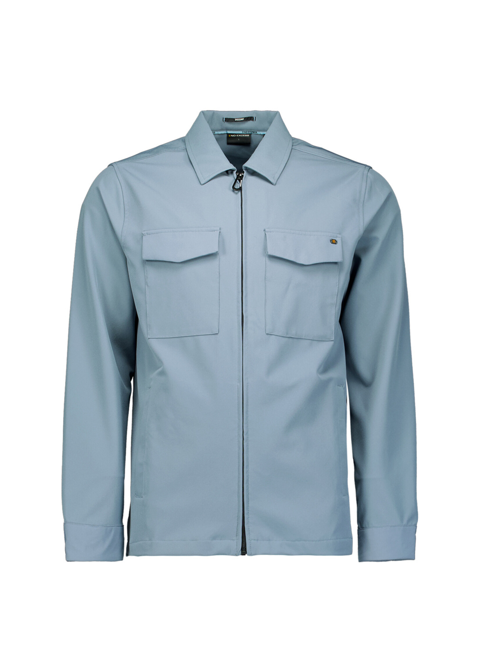 No Excess Overshirt Full Zipper Stretch Sedoc - Carbon Blue