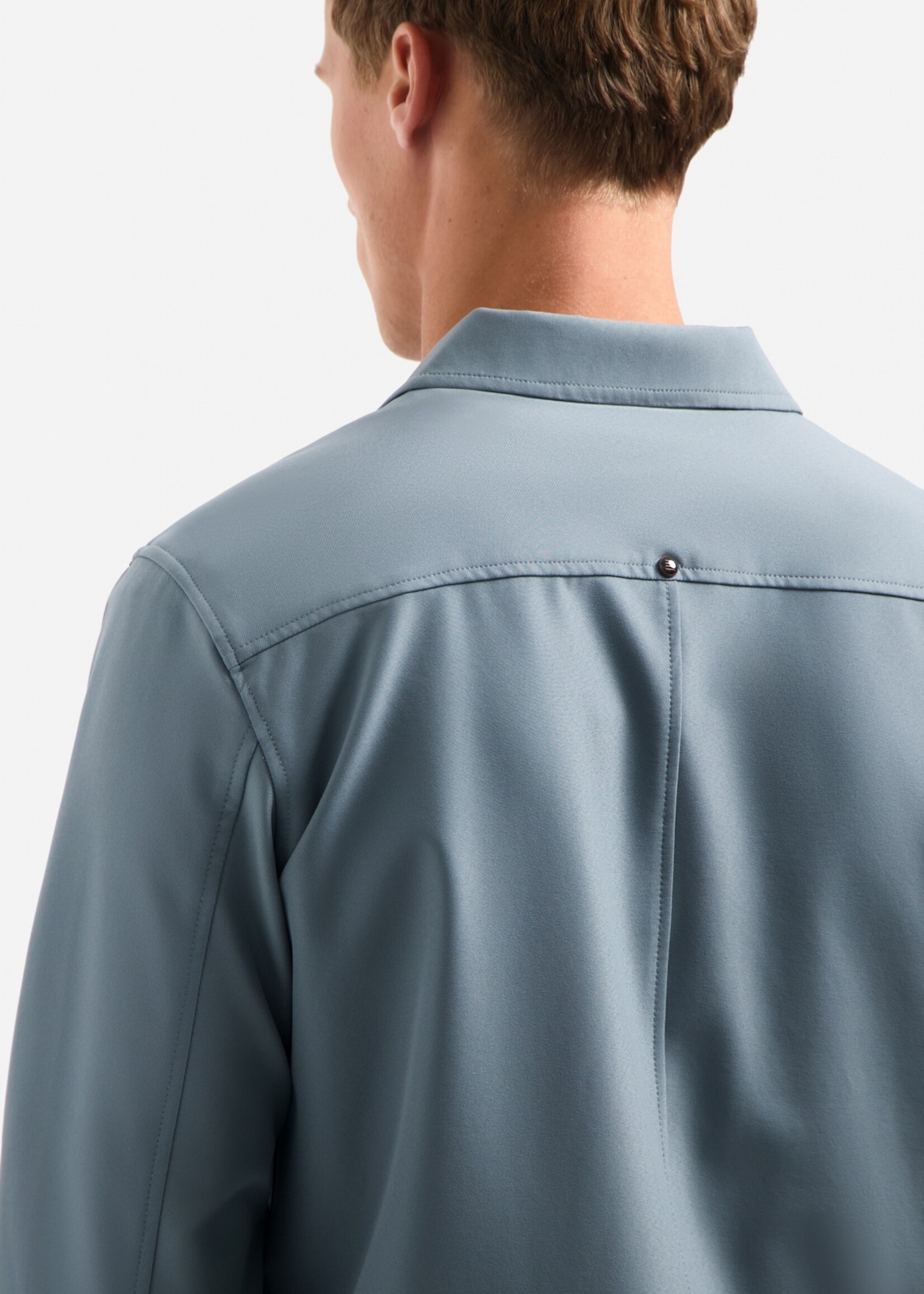 No Excess Overshirt Full Zipper Stretch Sedoc - Carbon Blue
