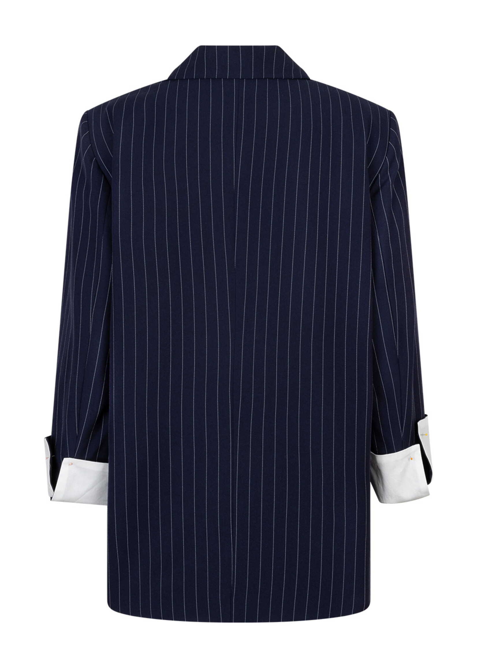 Red Button Blazer Palazzo Pinstripe - Dark Blue