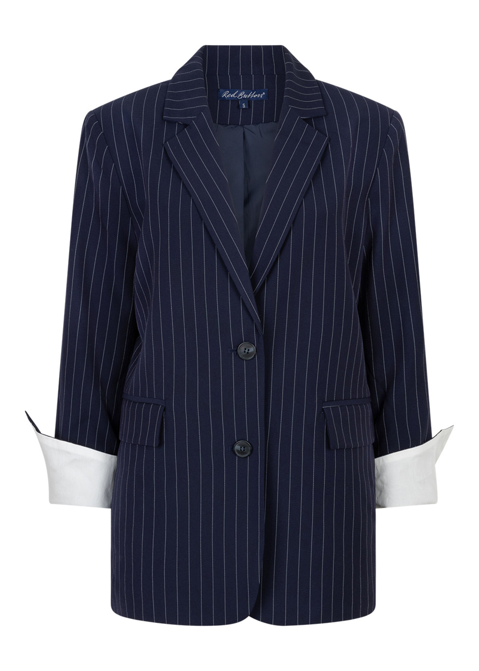 Red Button Blazer Palazzo Pinstripe - Dark Blue