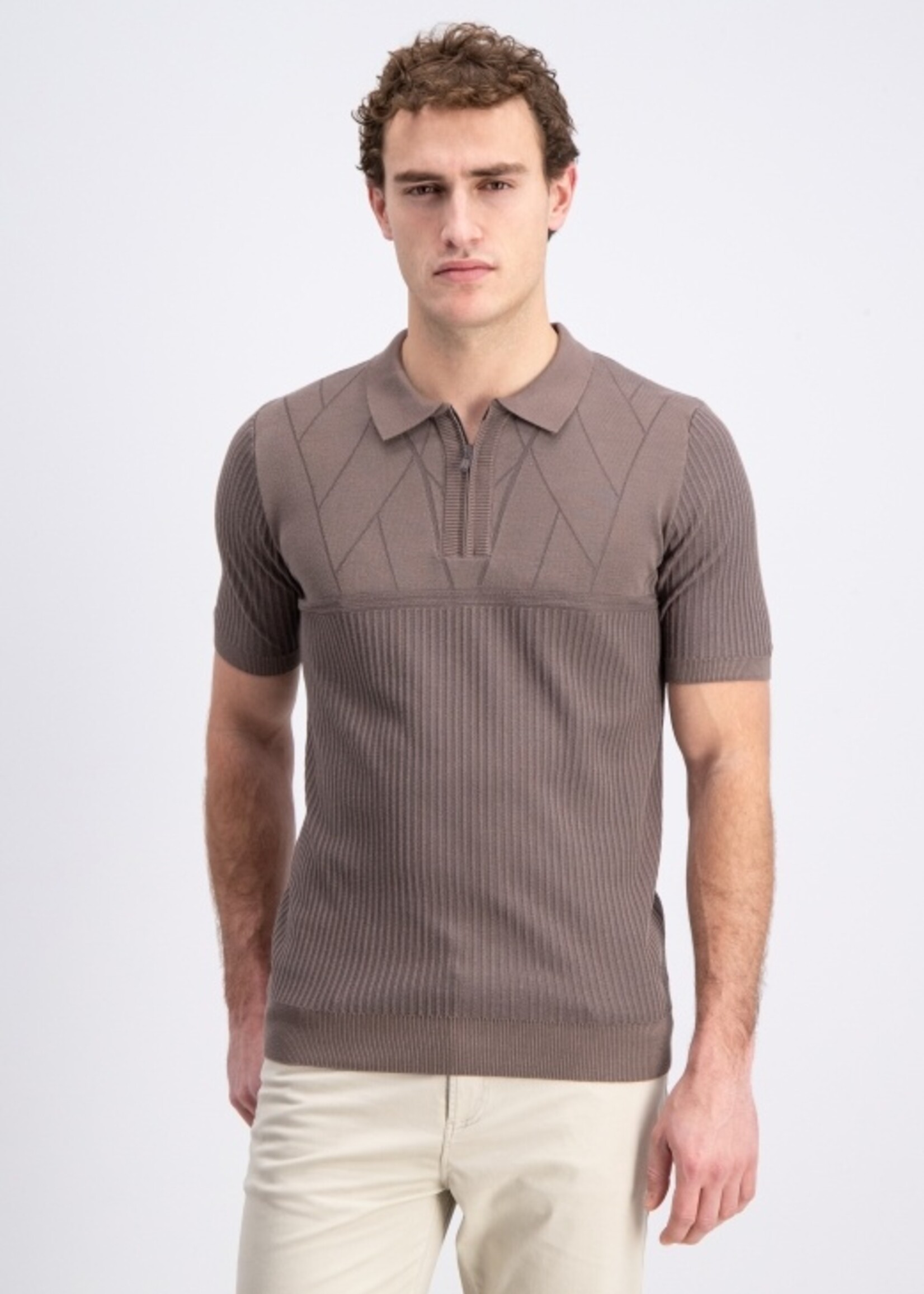 Gabbiano Polo Knitwear Zipper - Wood Brown