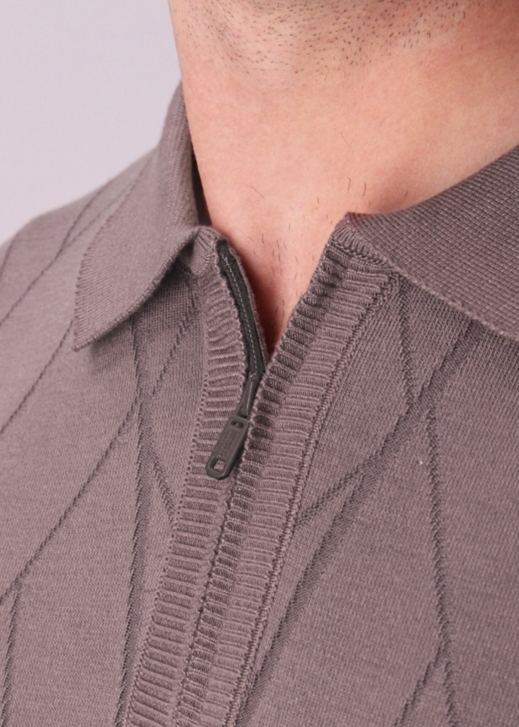 Gabbiano Polo Knitwear Zipper - Wood Brown