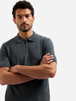 No Excess Polo Zip Frote - Dark Steel