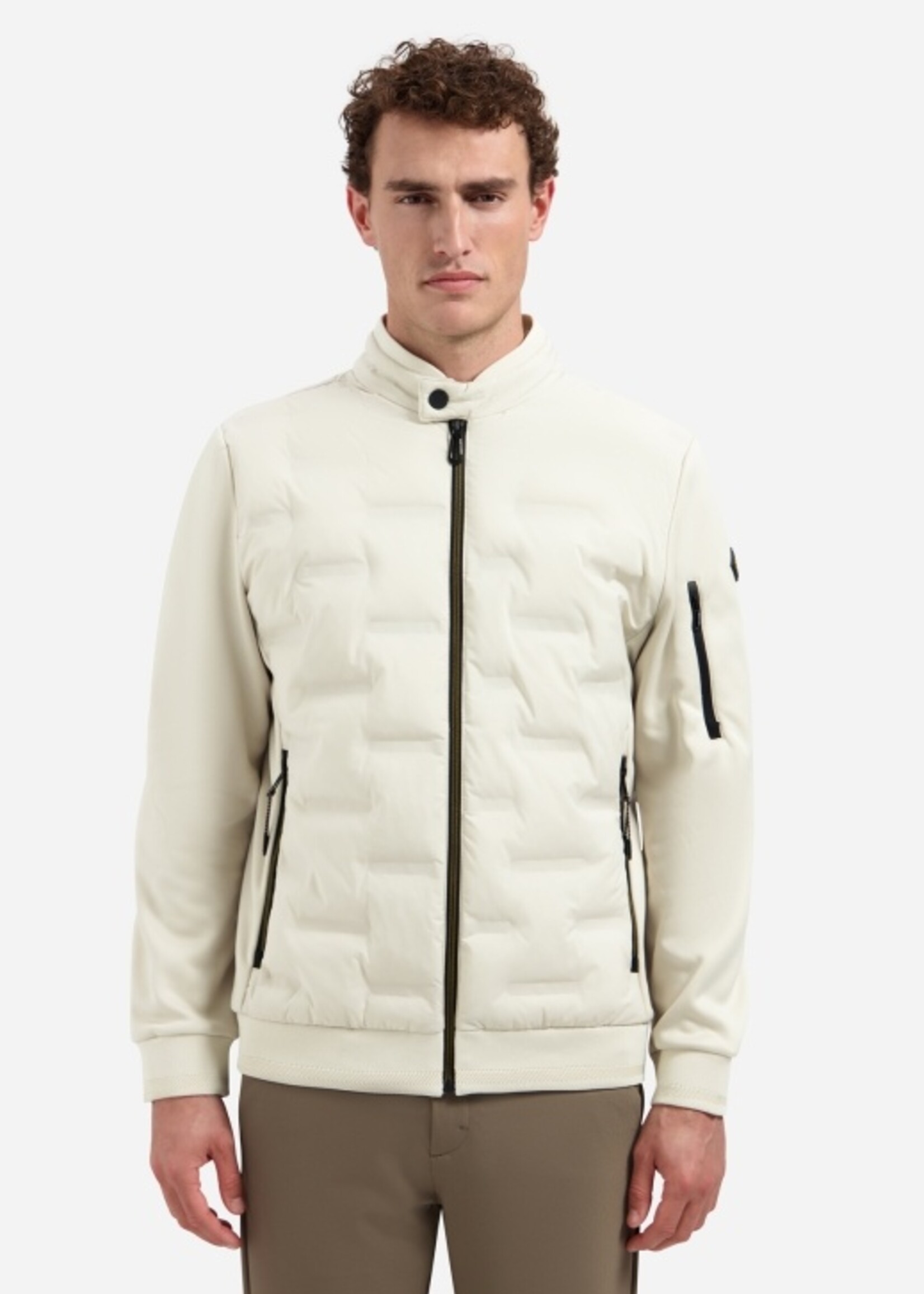 No Excess Jacket Short Fit Sealed Knitted Fit - Stone