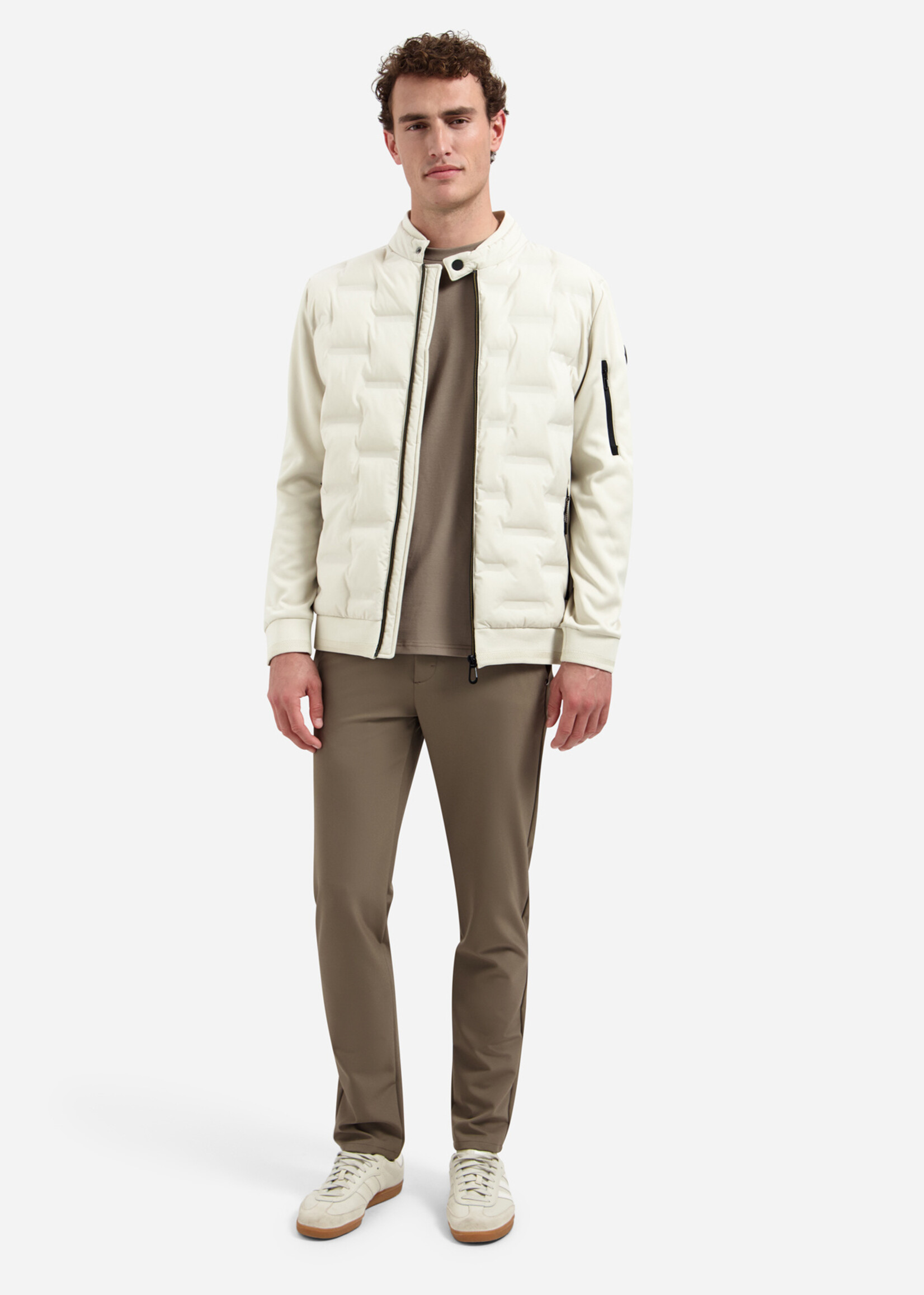 No Excess Jacket Short Fit Sealed Knitted Fit - Stone