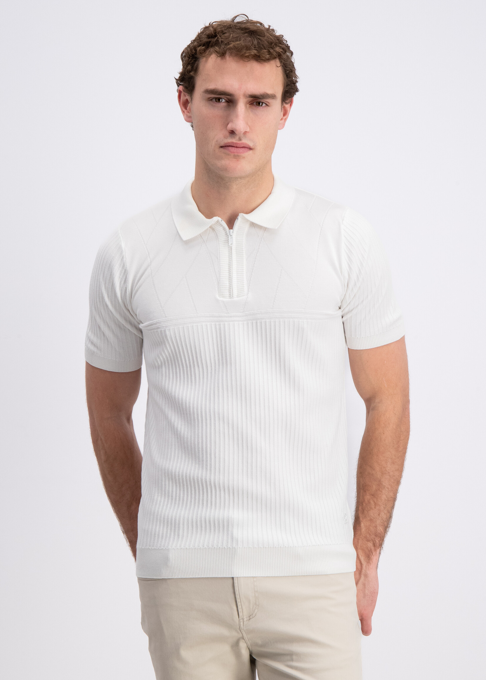 Gabbiano Polo Knitwear Zipper - White