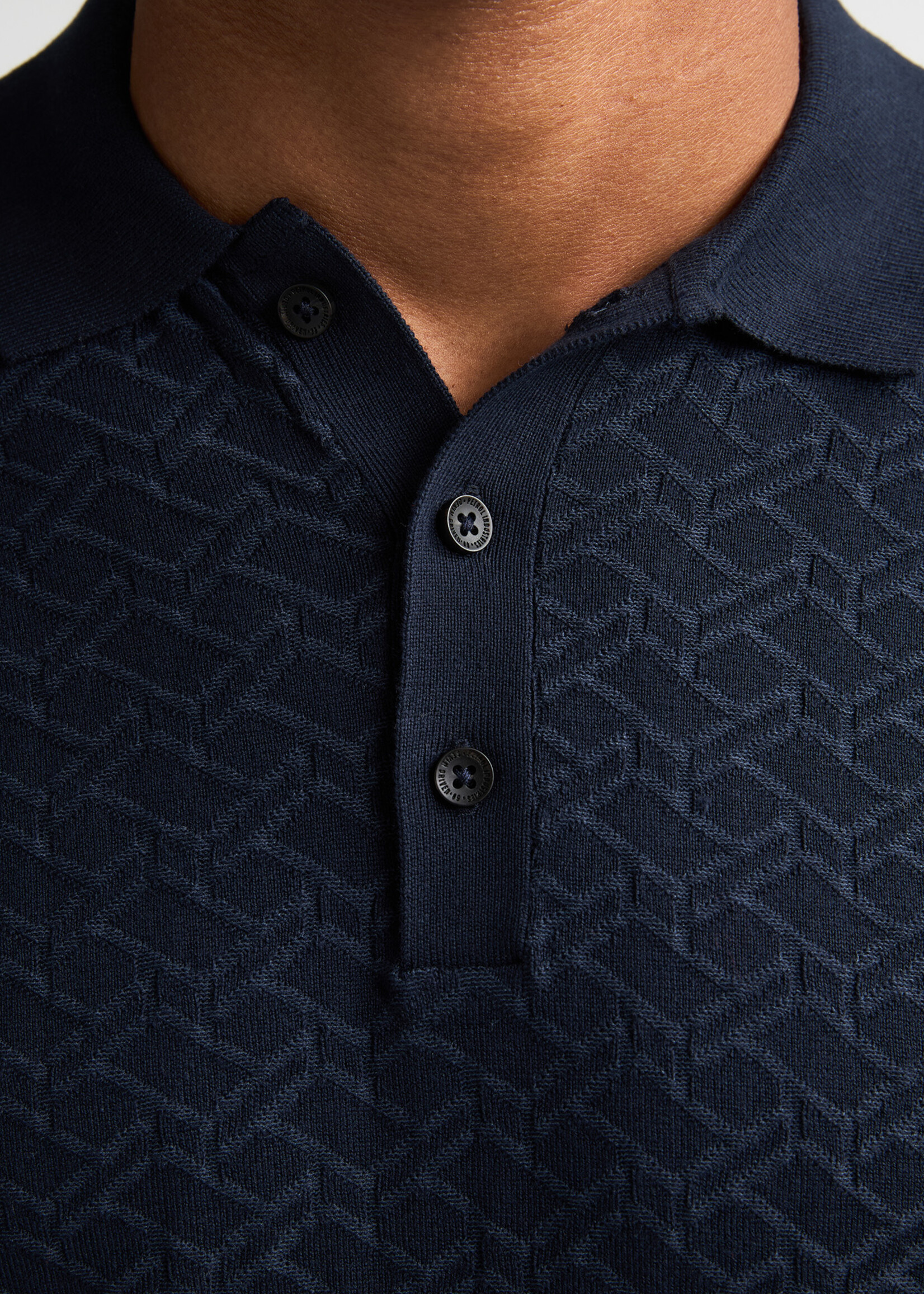 Petrol Industries Knitwear Polo Print - Navy