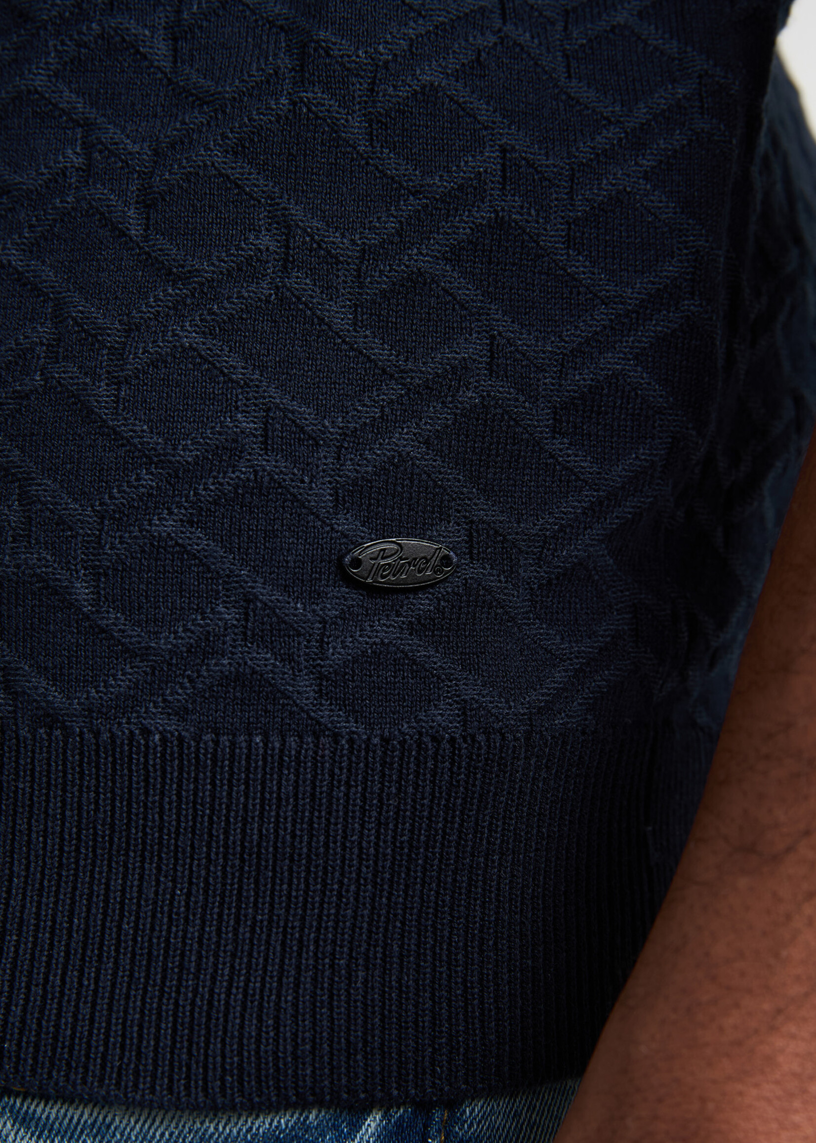 Petrol Industries Knitwear Polo Print - Navy