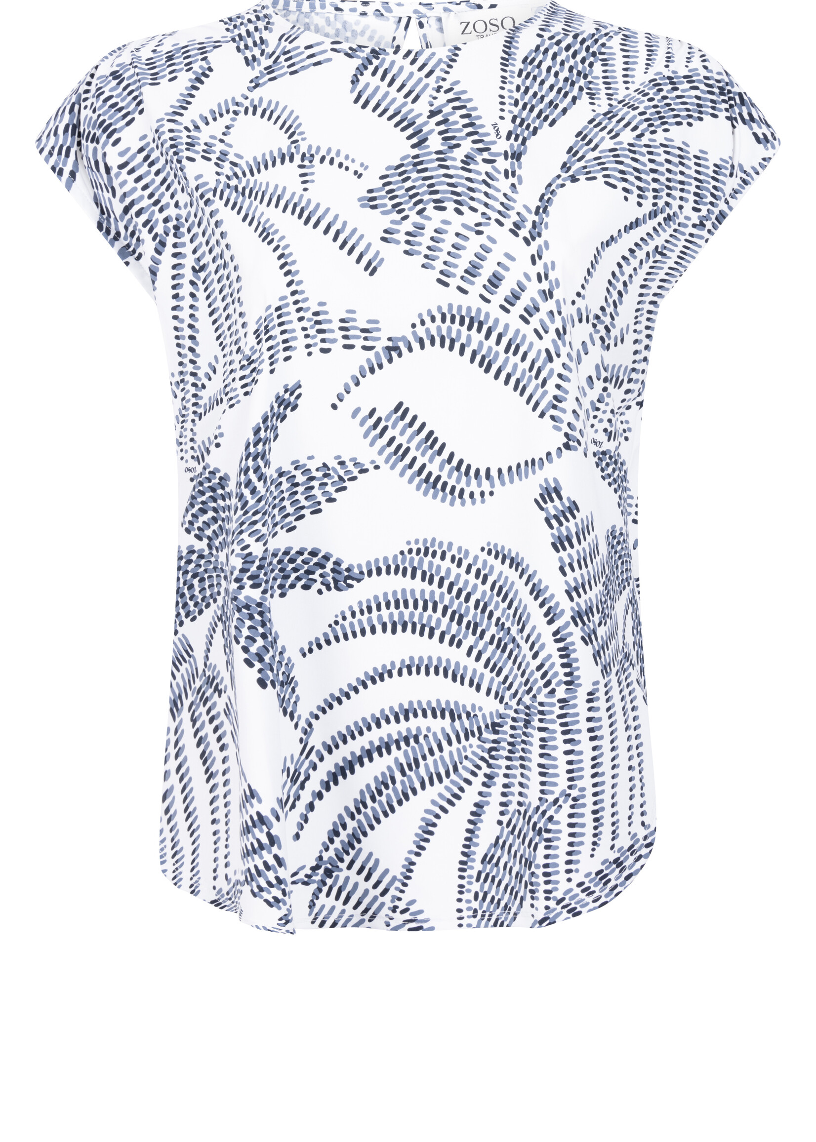 ZOSO Blouse Travel Quinty - White Navy