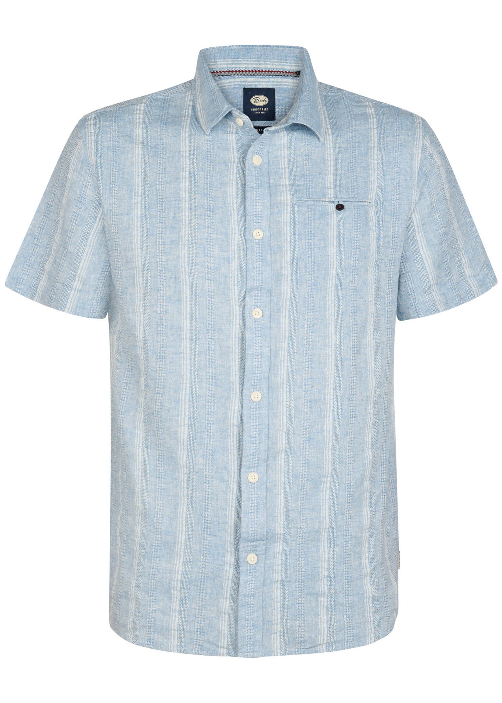 Petrol Industries Overhemd Short Sleeve - Marble Blue